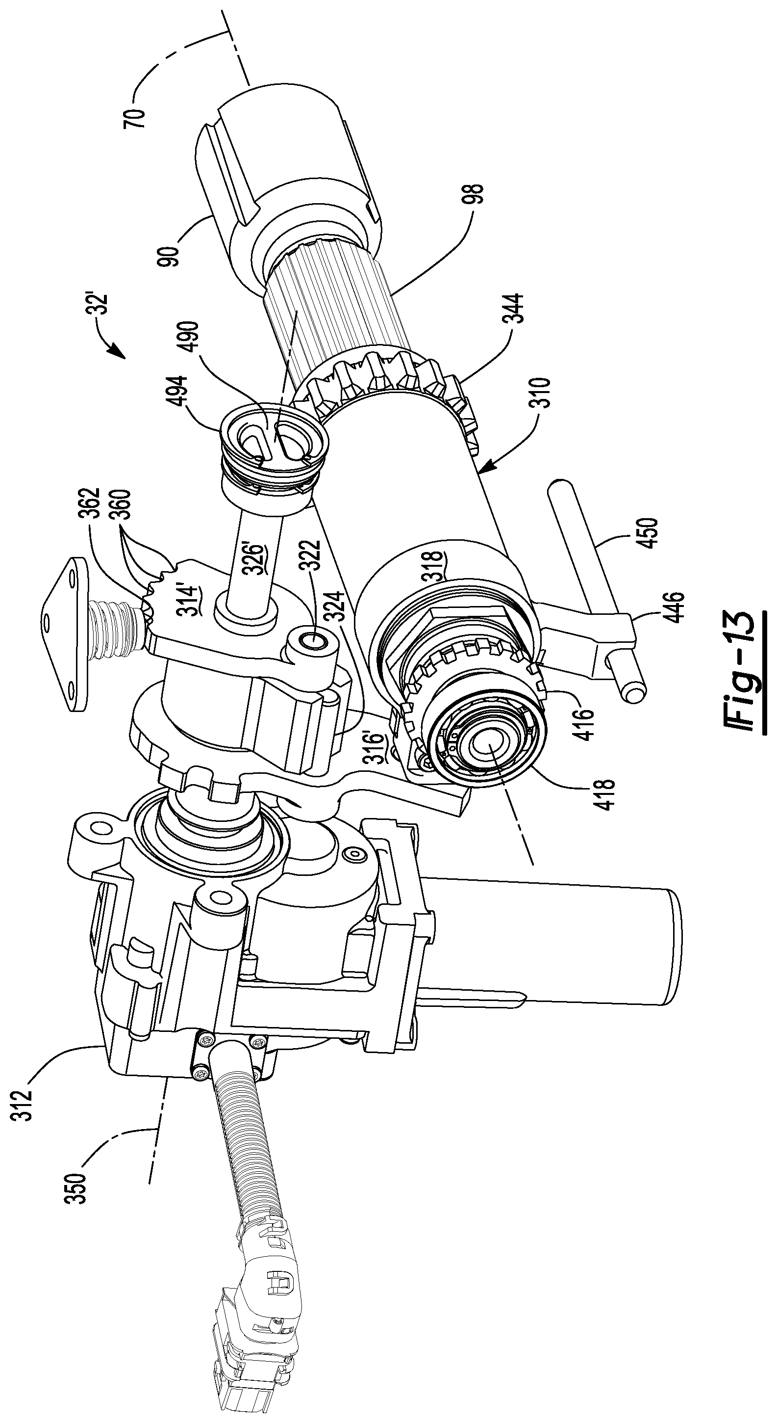 Patent US12403762 Figure 13 – Axle assembly having a shift mechanism