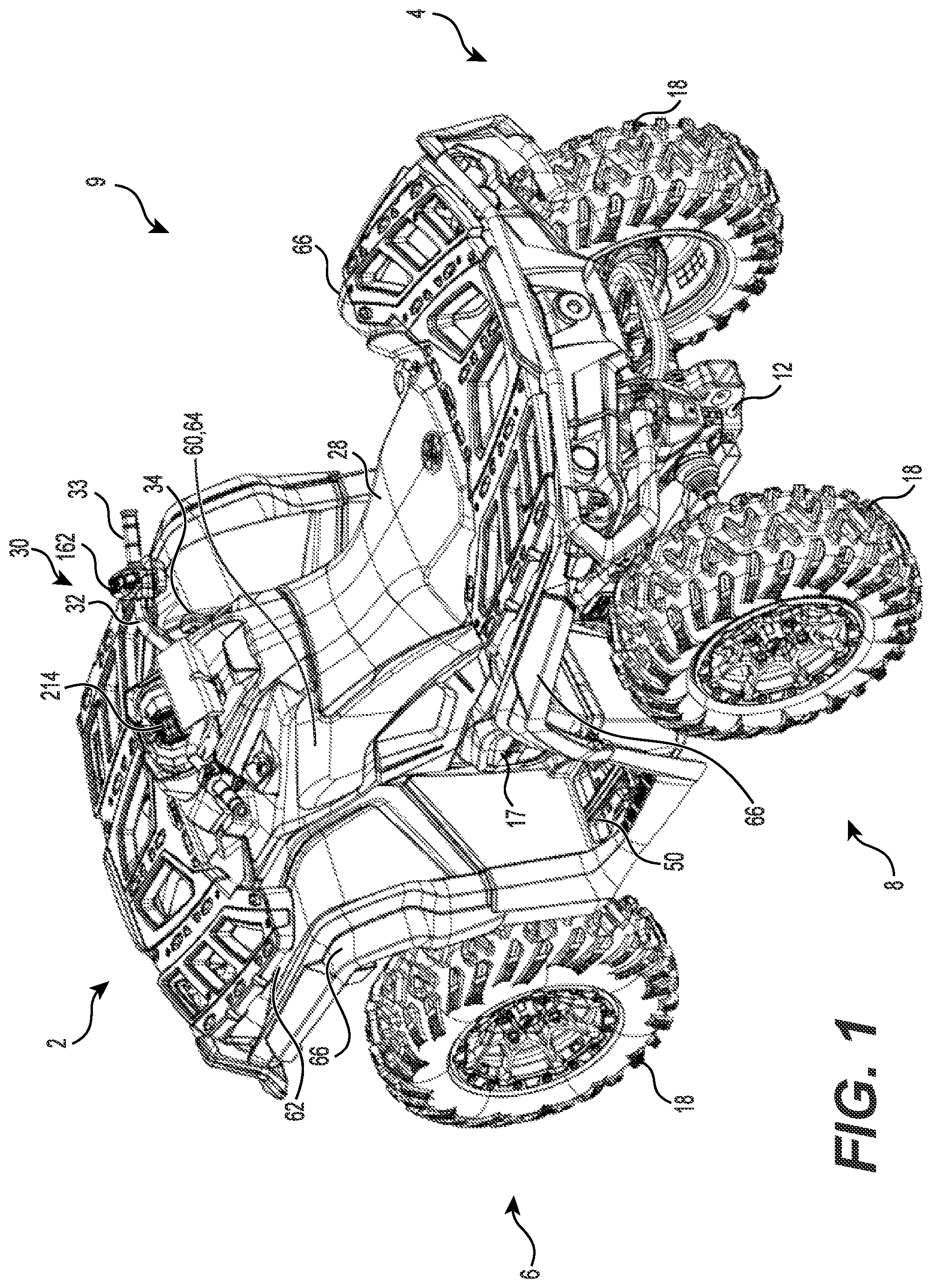 Patent US12403764 Figure 1 – Controllable differential system and vehicle having the controllable differential system