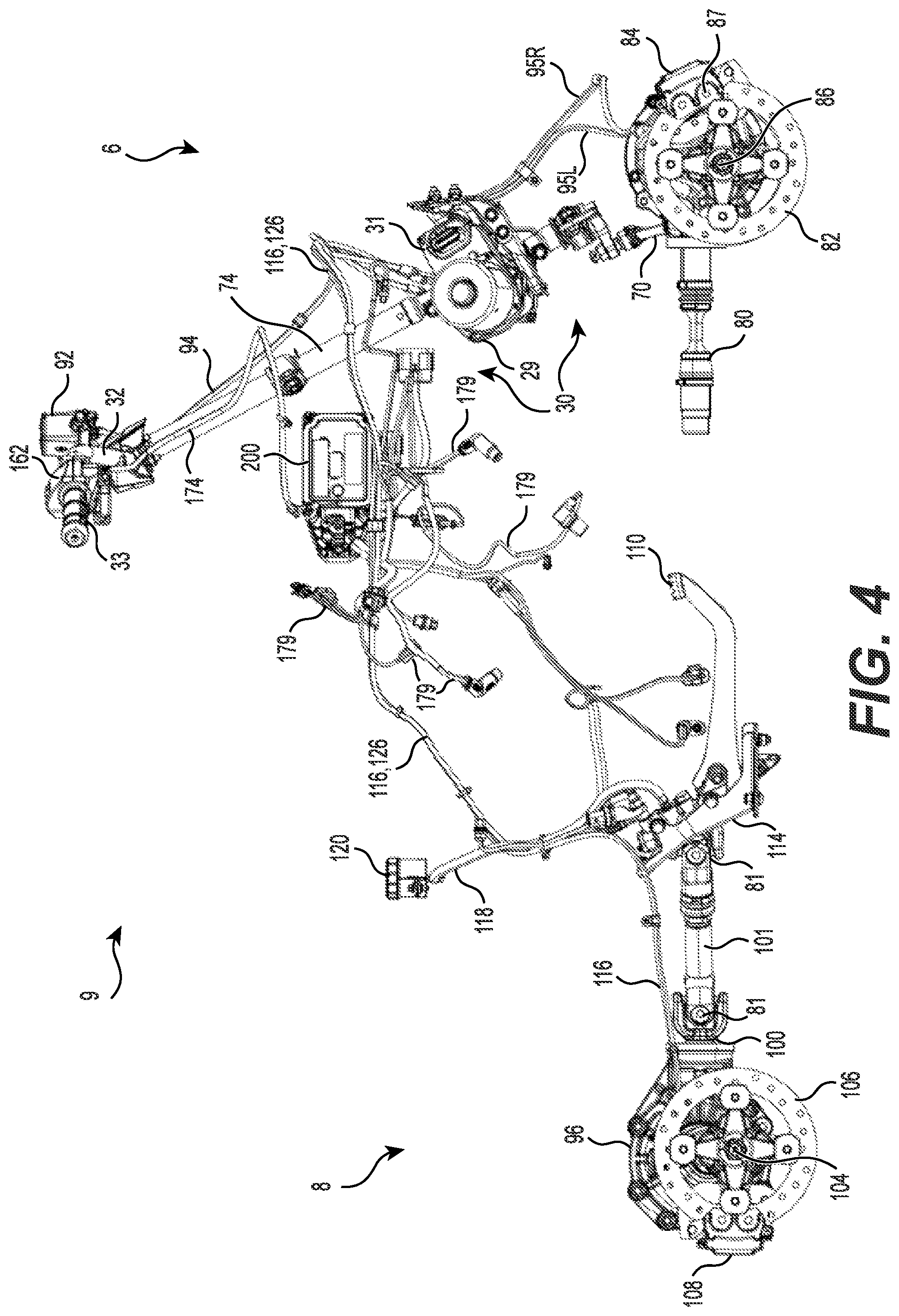 Patent US12403764 Figure 4 – Controllable differential system and vehicle having the controllable differential system