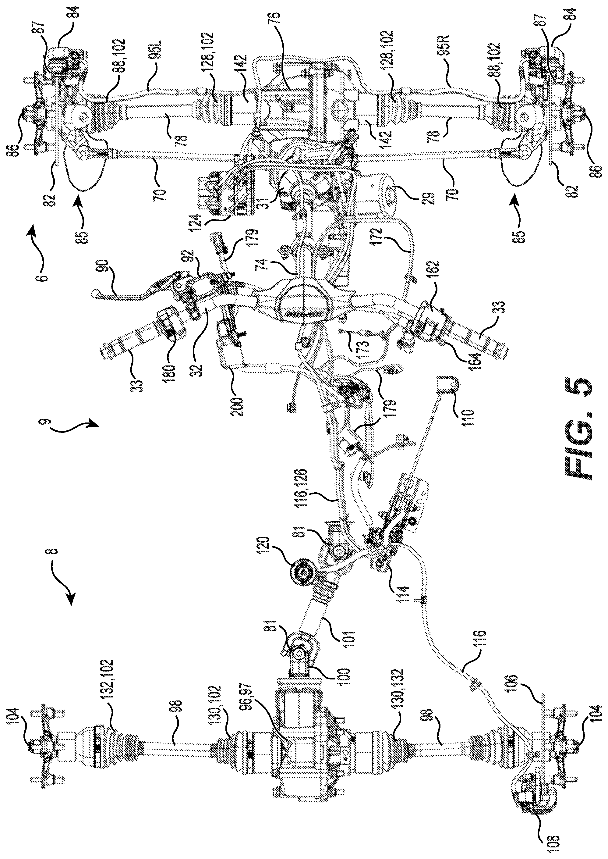 Patent US12403764 Figure 5 – Controllable differential system and vehicle having the controllable differential system