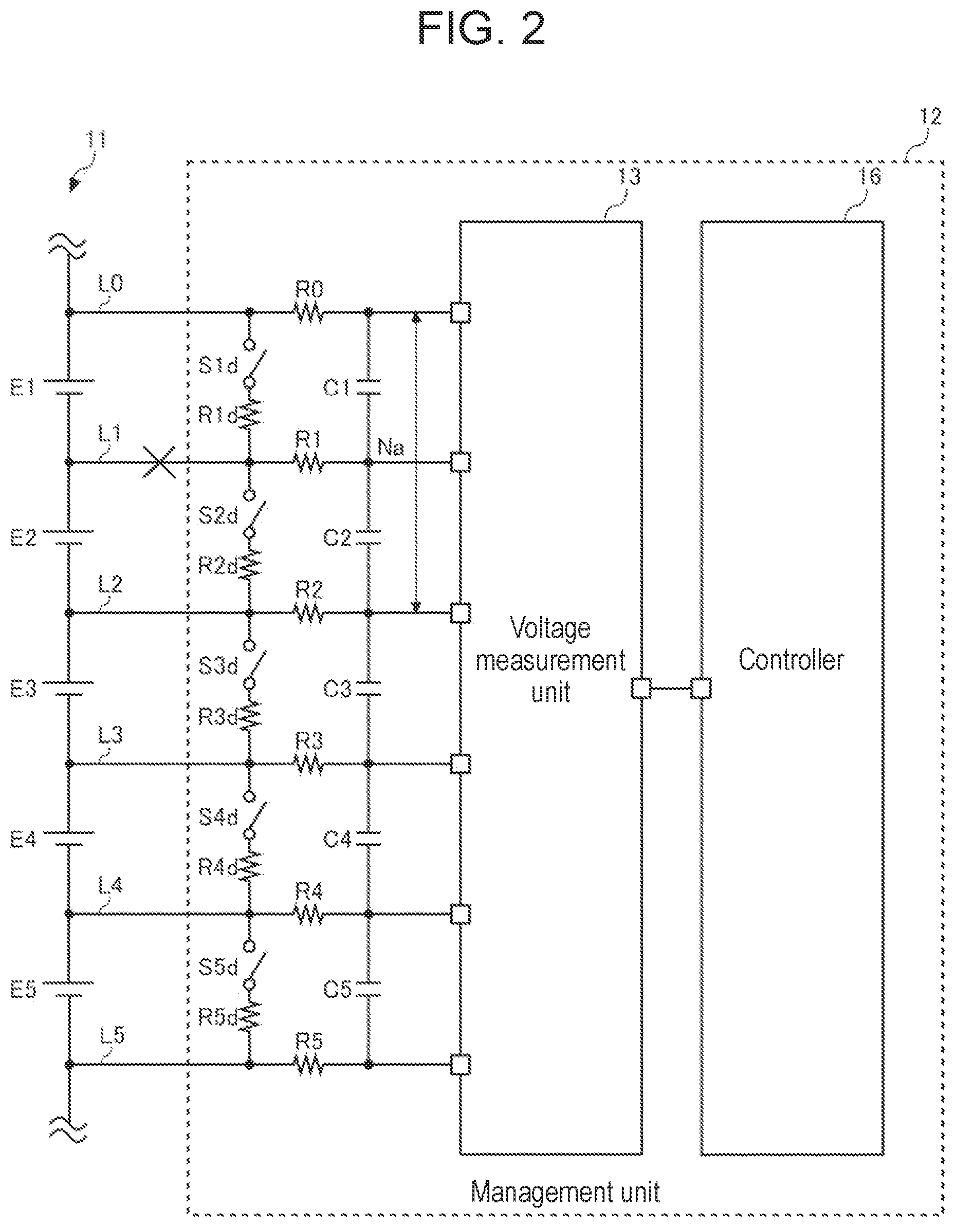 Patent US12403771 Figure 2 – Abnormality diagnosing system, and power supply system for vehicle