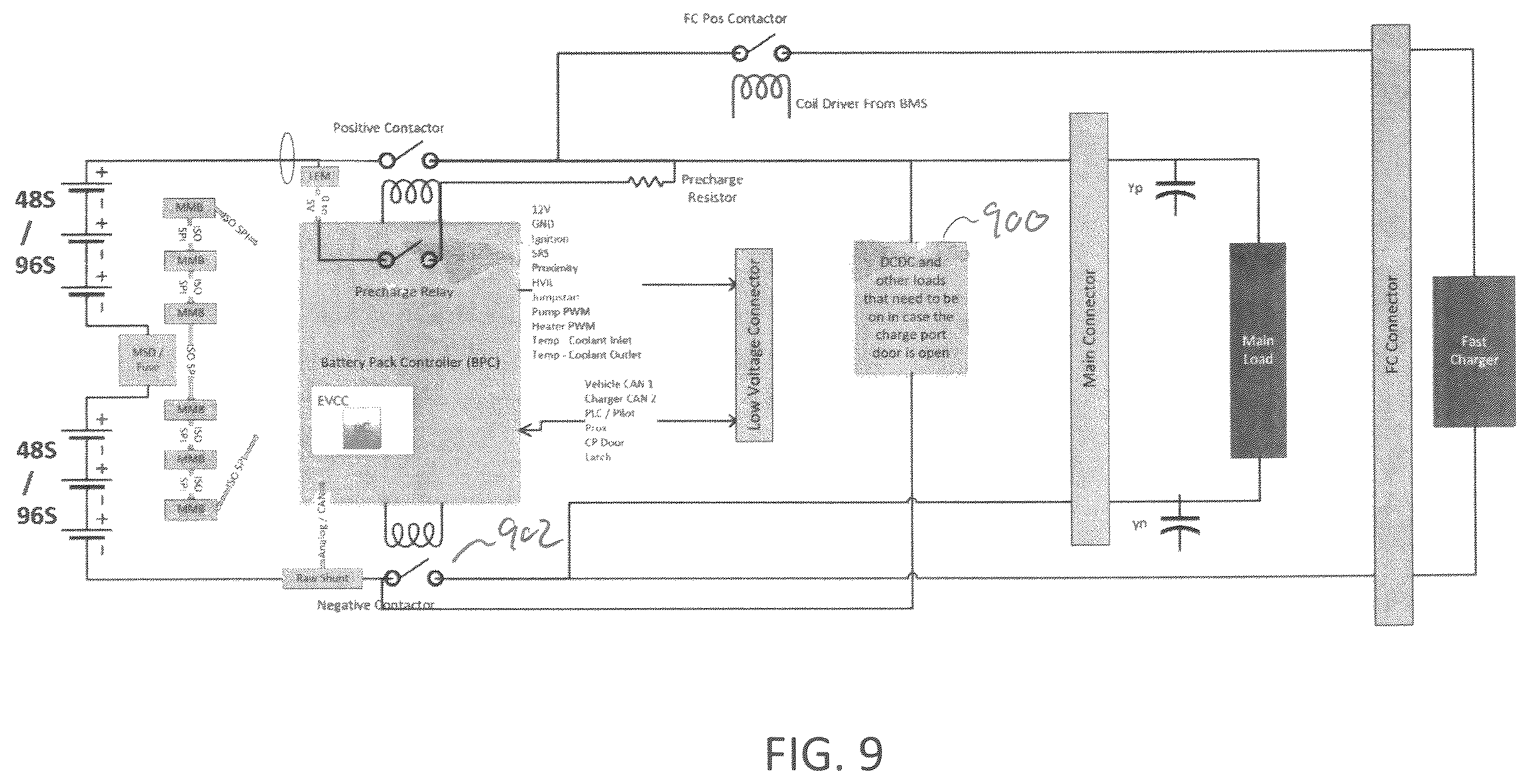 Patent US12403780 Figure 9 – Low cost fast charge contactor for high voltage battery management systems