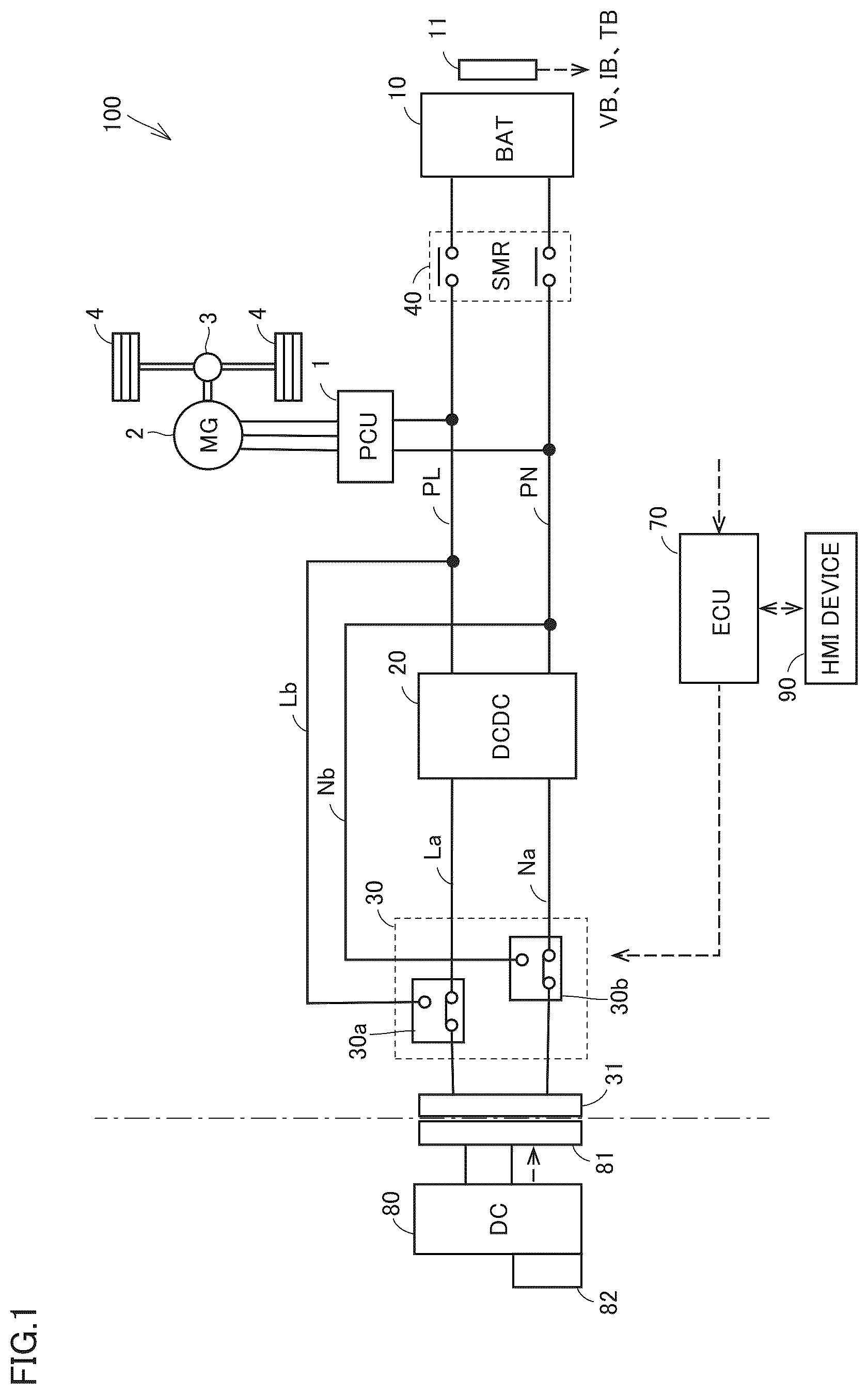 Patent US12403789 Figure 1 – Electrically powered vehicle and method of controlling charging of electrically powered vehicle