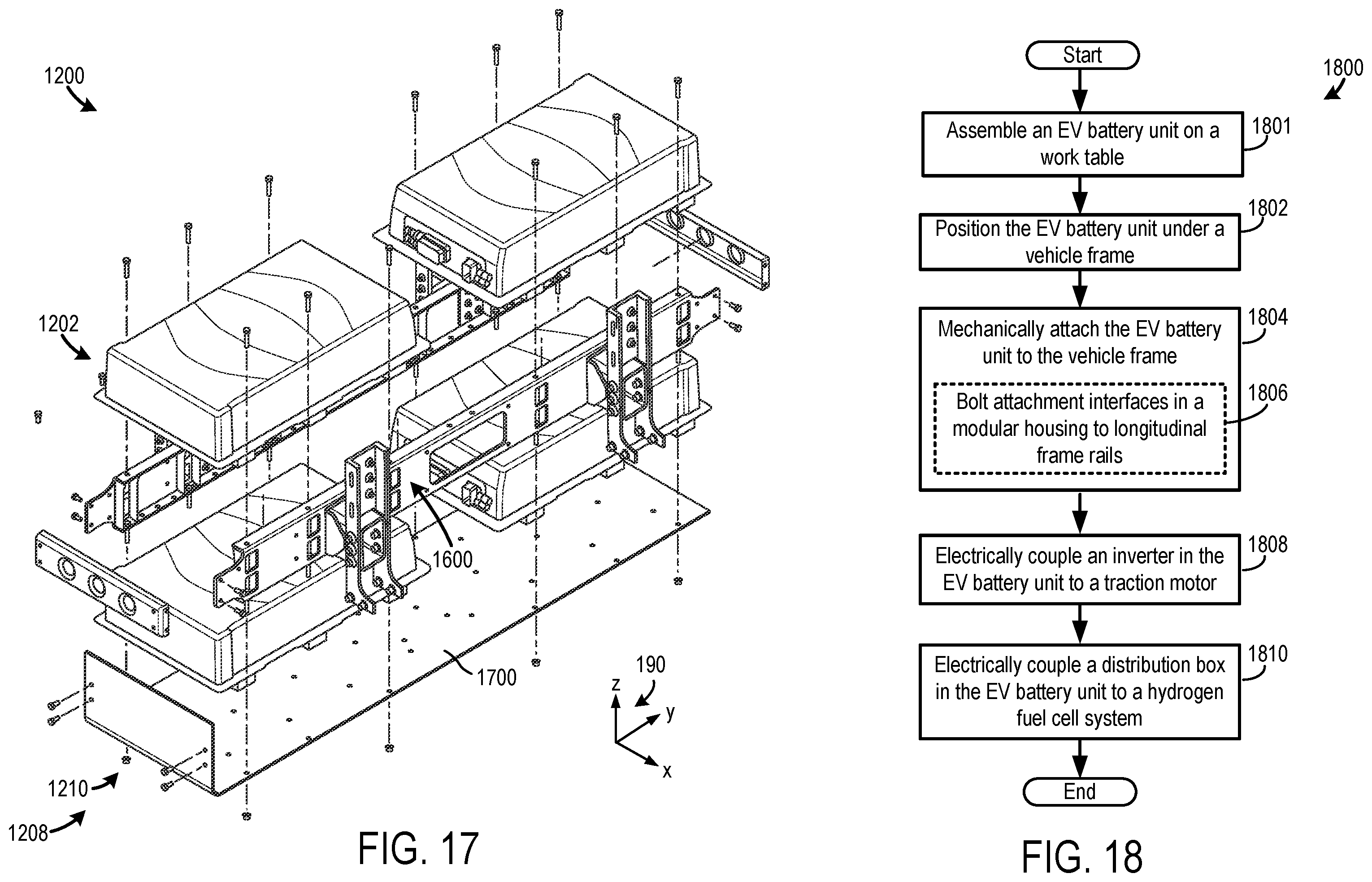 Patent US12403794 Figure 11 – Electric vehicle battery unit and battery unit installation method
