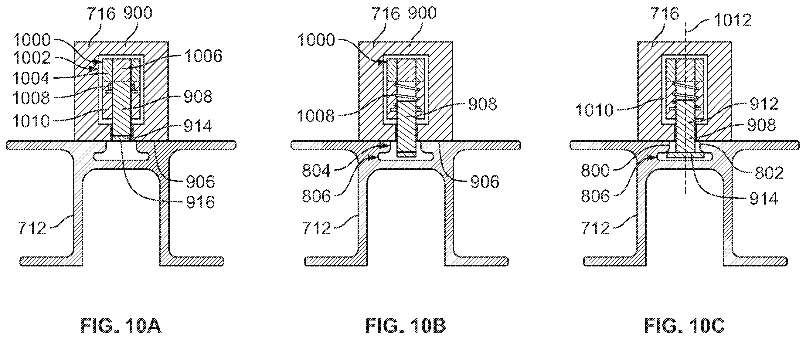 Patent US12403795 Figure 8 – Seat fittings for attaching seats to seat tracks in a vehicle and related systems and methods
