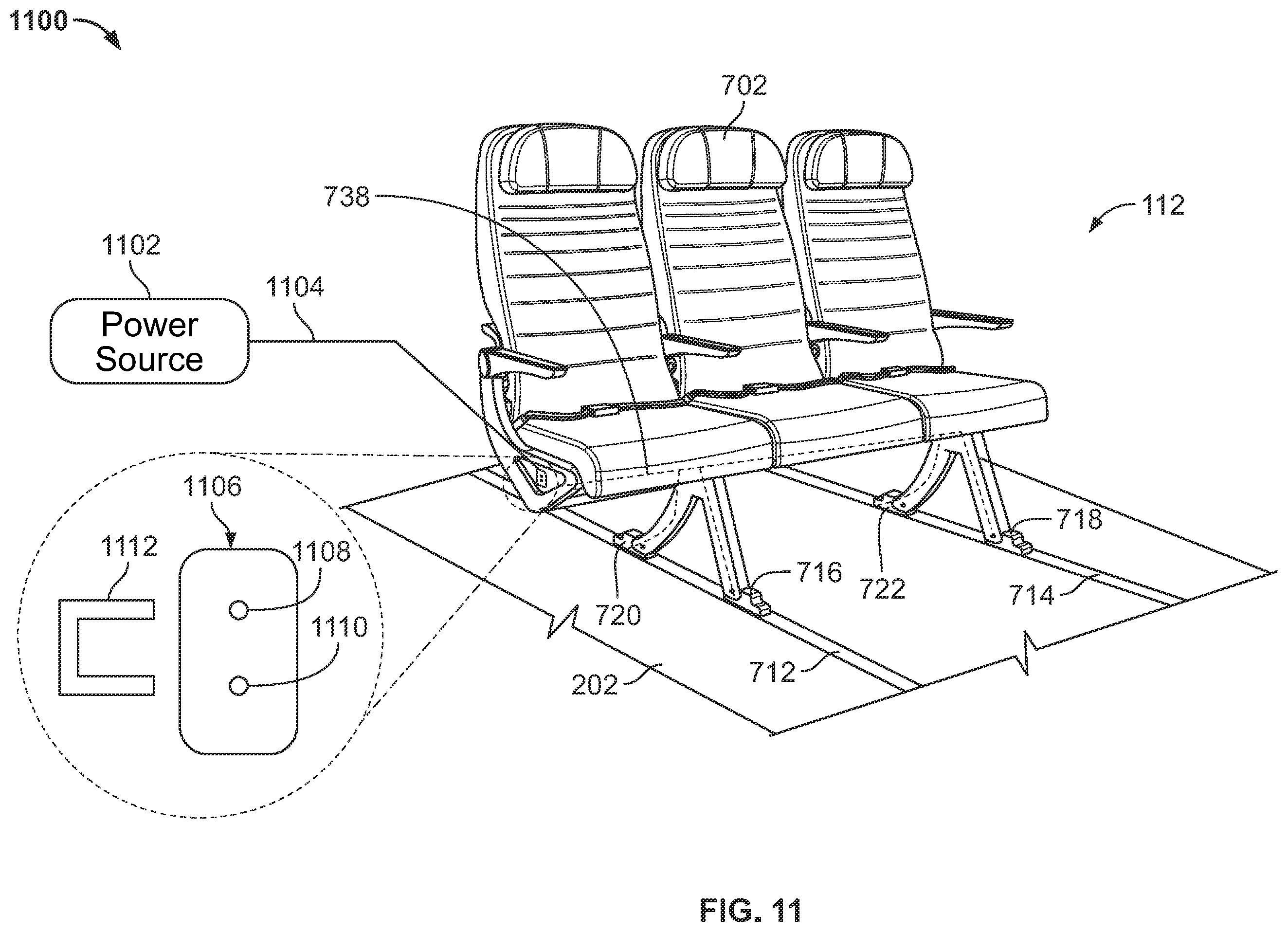 Patent US12403795 Figure 9 – Seat fittings for attaching seats to seat tracks in a vehicle and related systems and methods