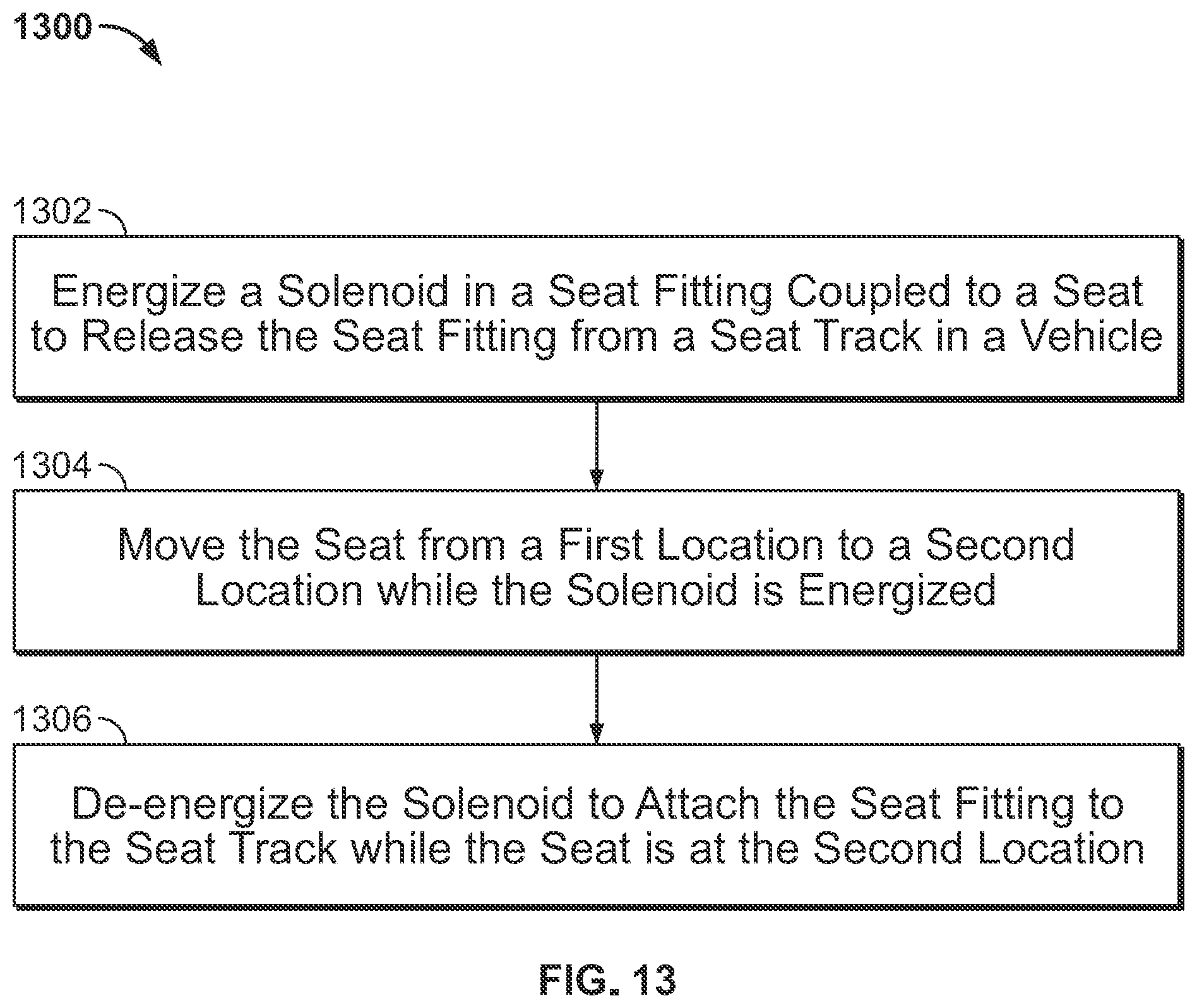Patent US12403795 Figure 11 – Seat fittings for attaching seats to seat tracks in a vehicle and related systems and methods