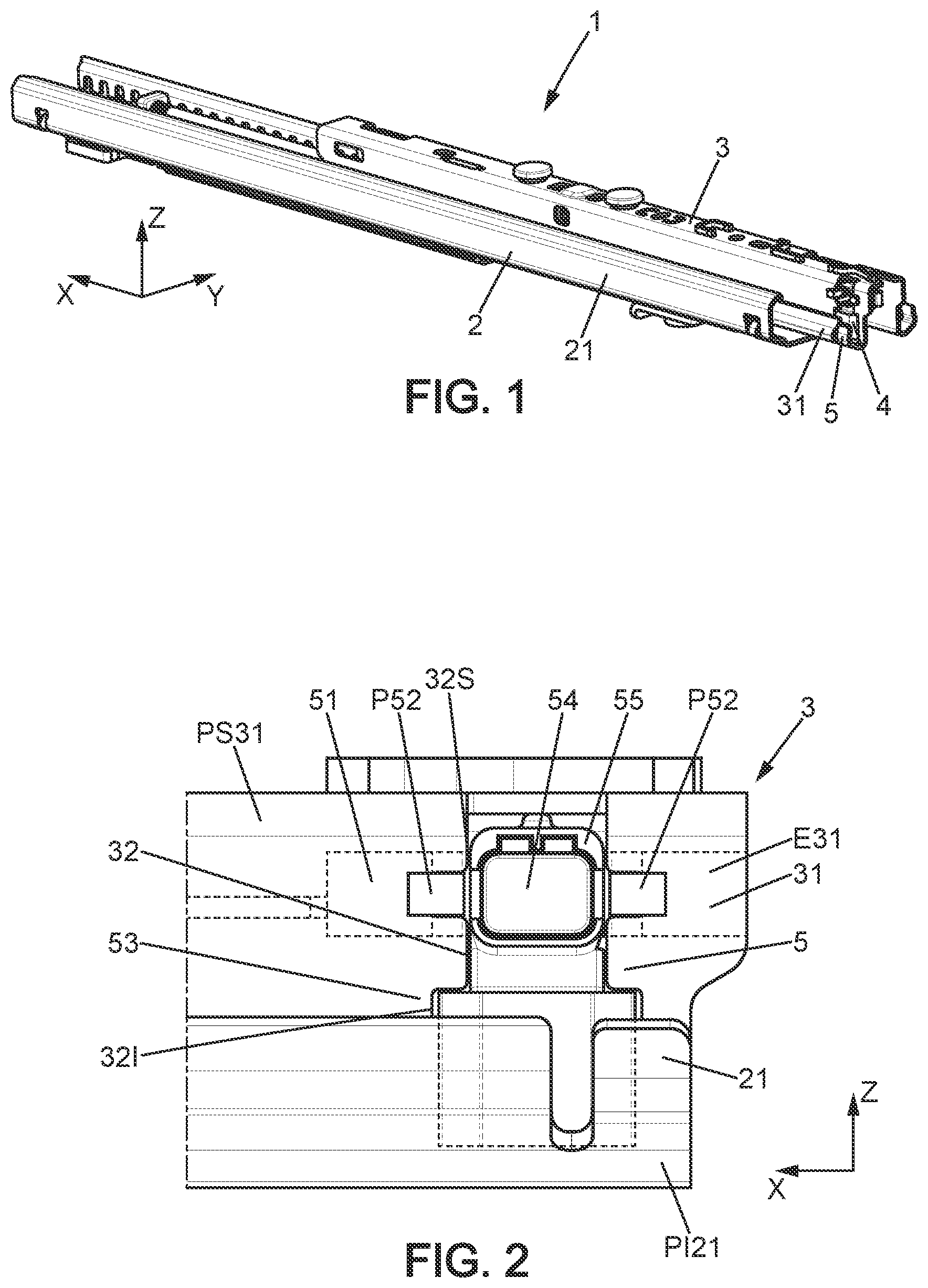 Patent US12403796 Figure 1 – Seat track