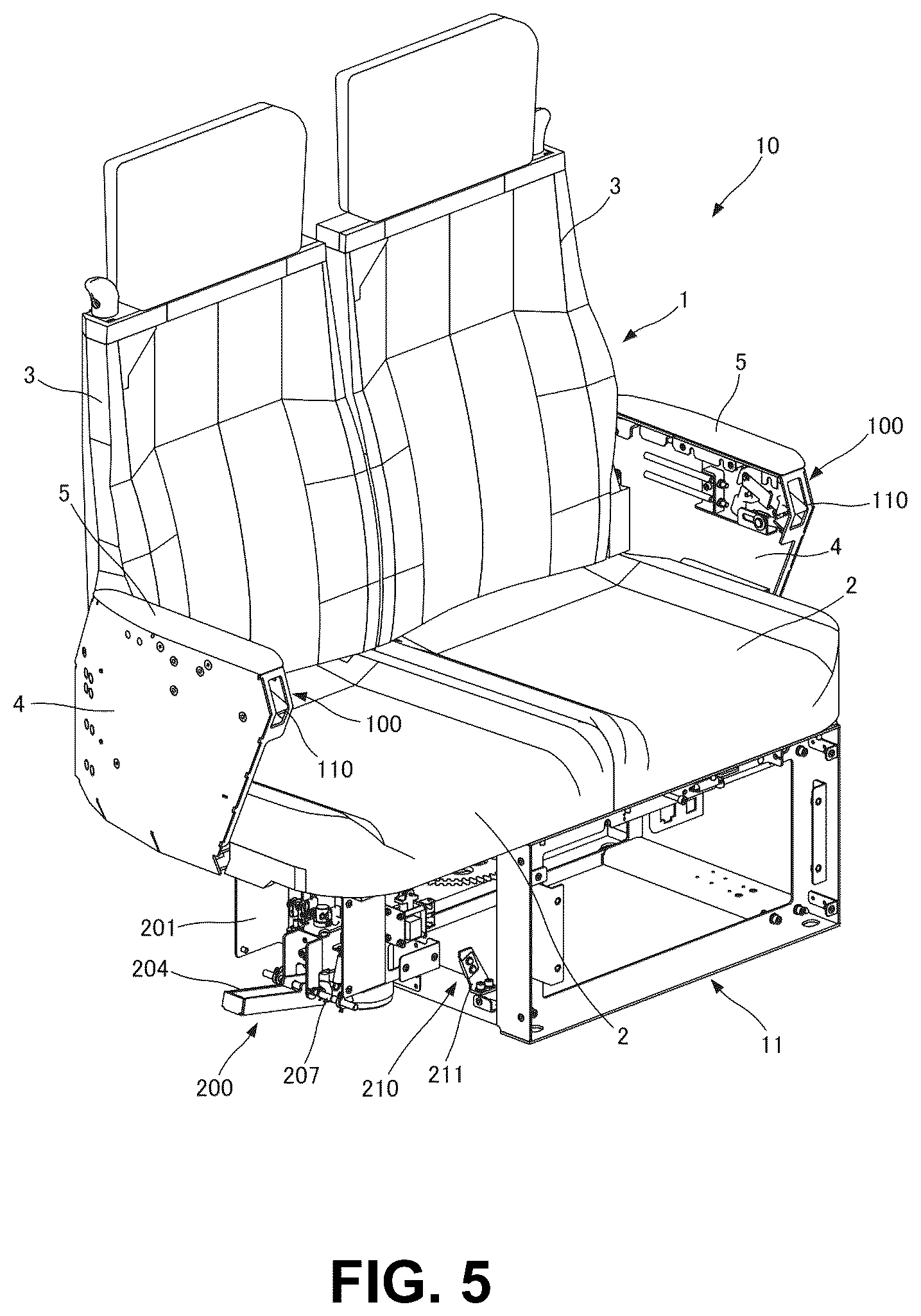 Patent US12403797 Figure 5 – Seat device