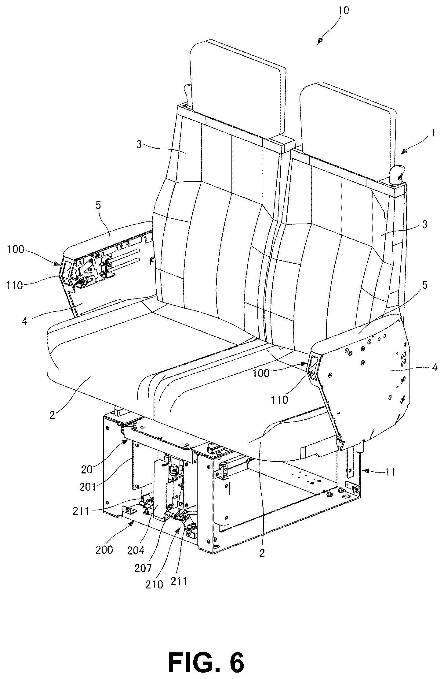 Patent US12403797 Figure 6 – Seat device