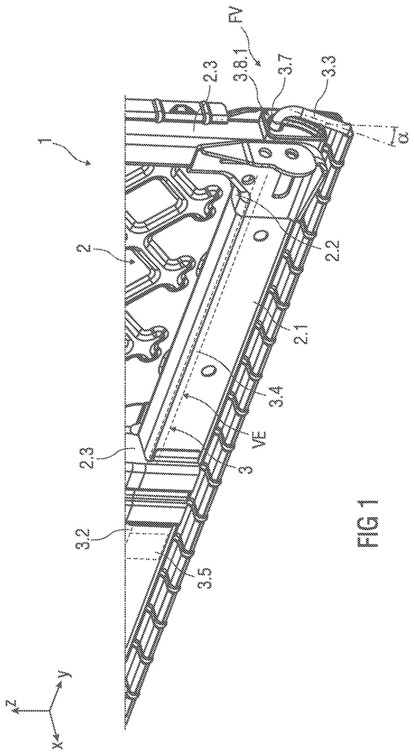 Patent US12403799 Figure 1 – Suspension device, backrest and seat arrangement
