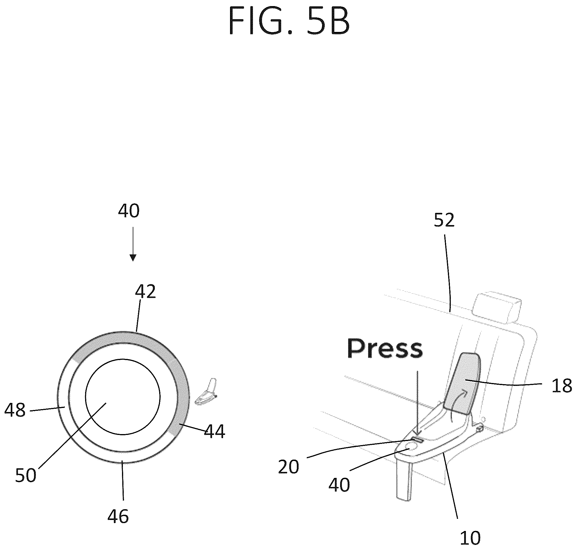 Patent US12403802 Figure 6 – Car seat base with installation guidance and locking anti-rebounding mechanism
