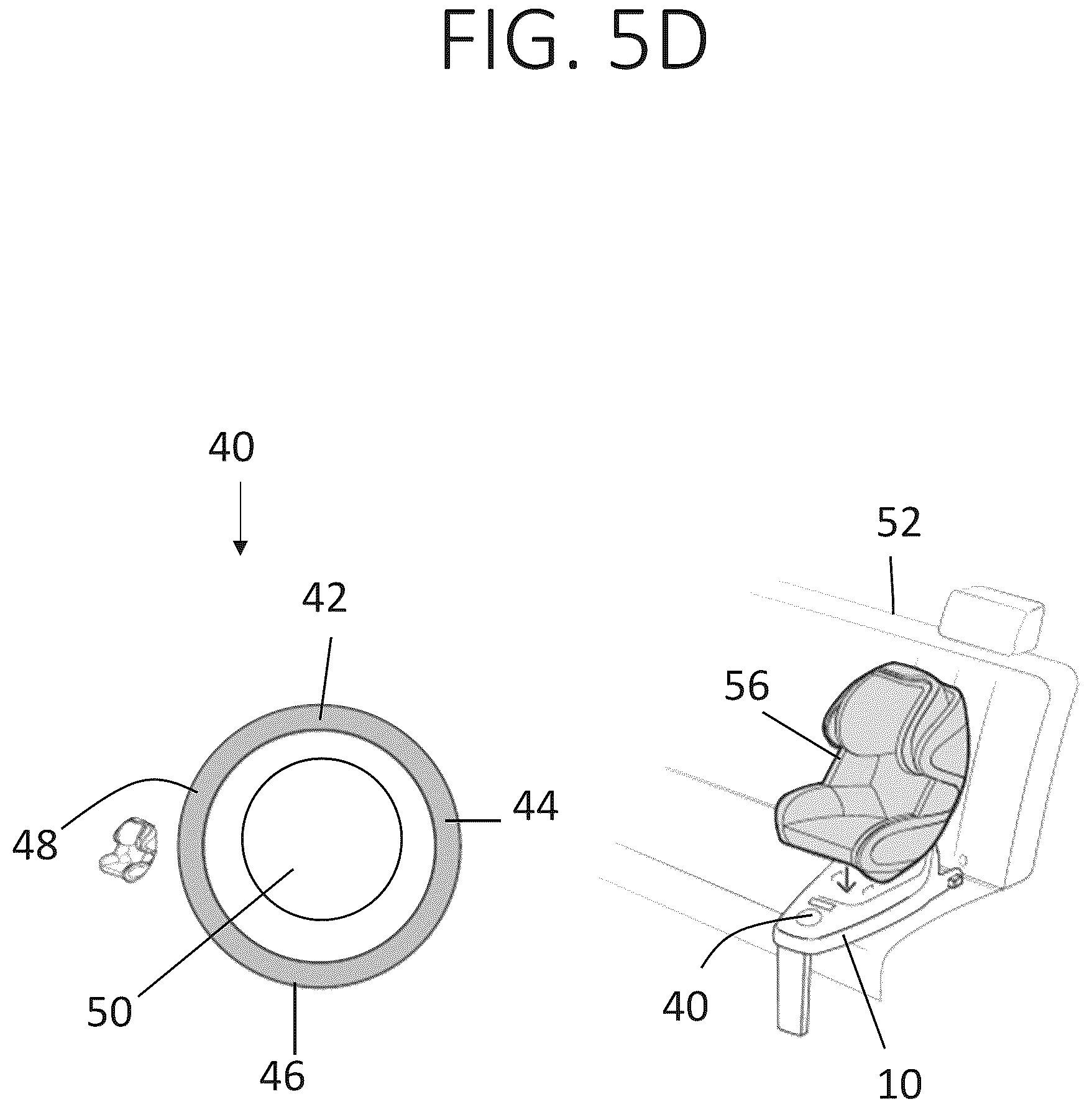 Patent US12403802 Figure 8 – Car seat base with installation guidance and locking anti-rebounding mechanism