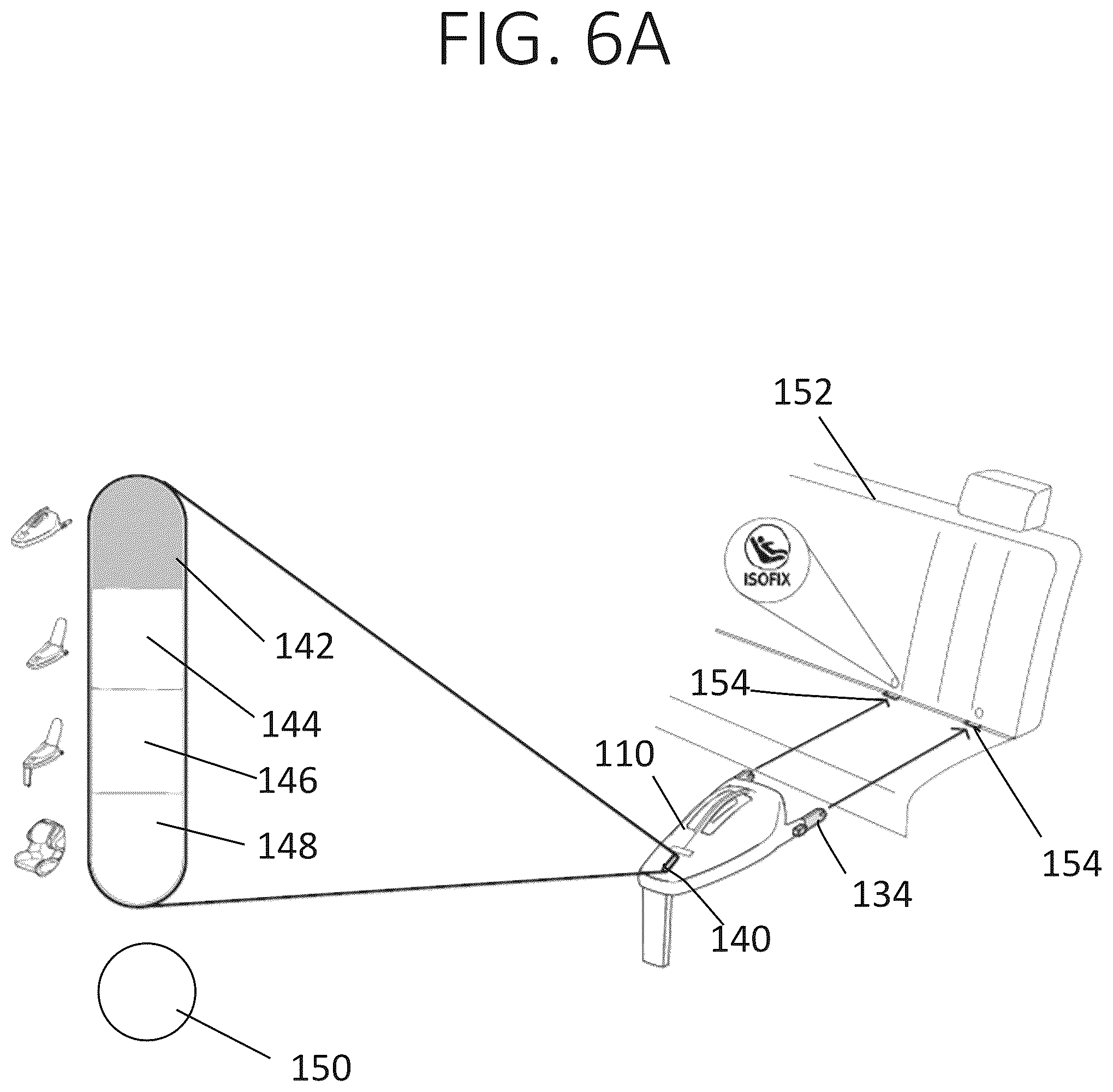 Patent US12403802 Figure 10 – Car seat base with installation guidance and locking anti-rebounding mechanism