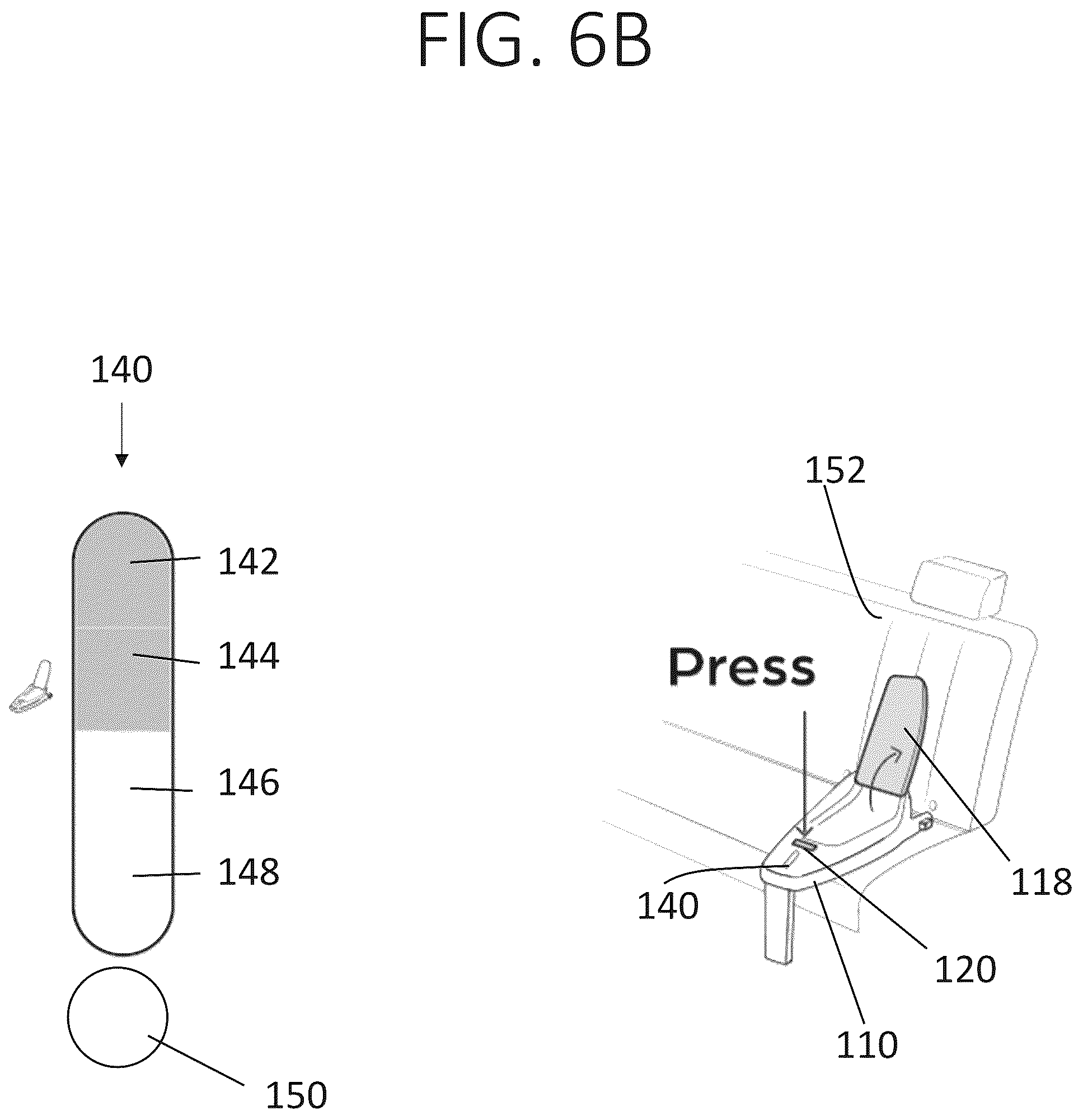 Patent US12403802 Figure 11 – Car seat base with installation guidance and locking anti-rebounding mechanism