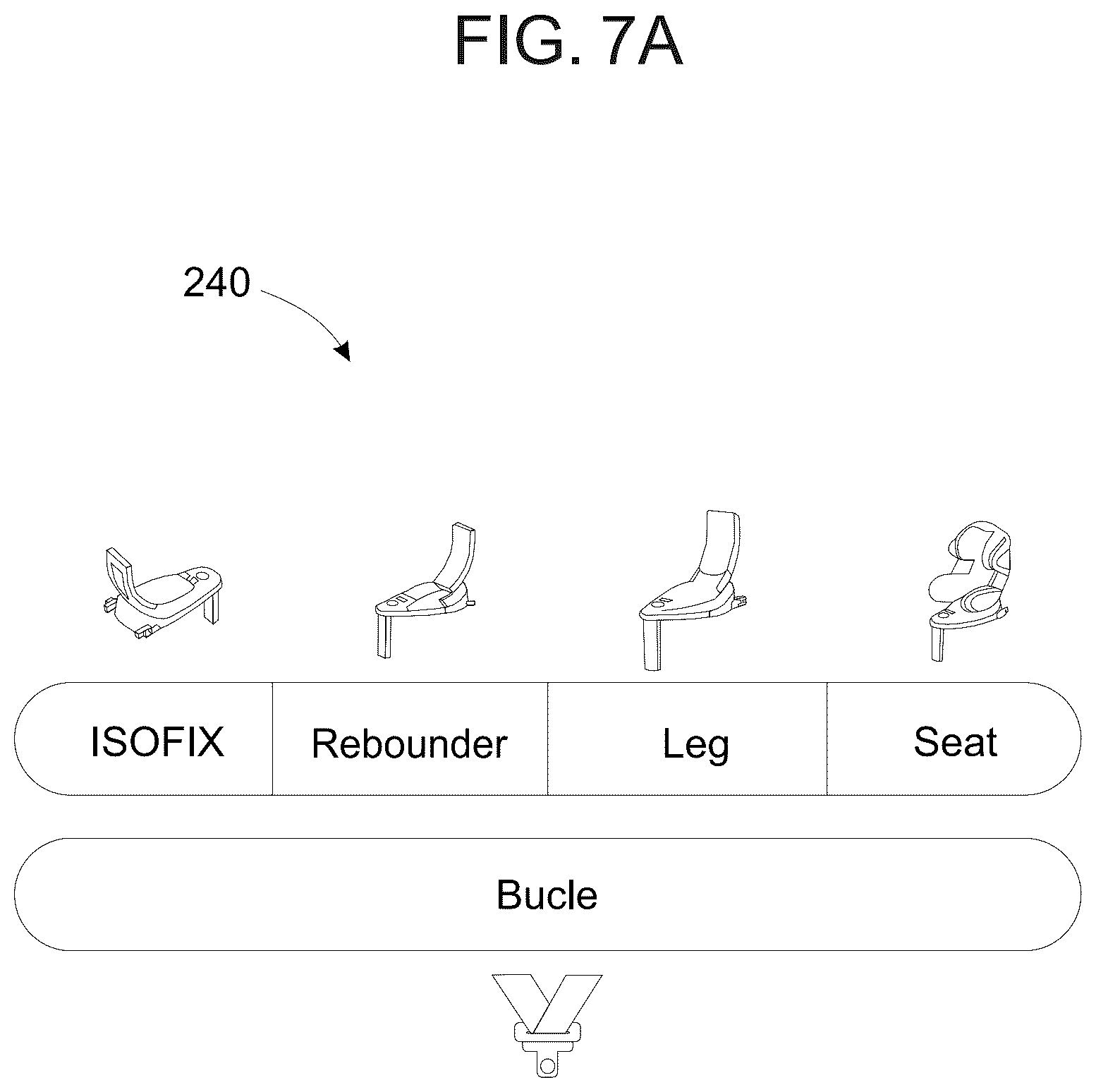 Patent US12403802 Figure 15 – Car seat base with installation guidance and locking anti-rebounding mechanism