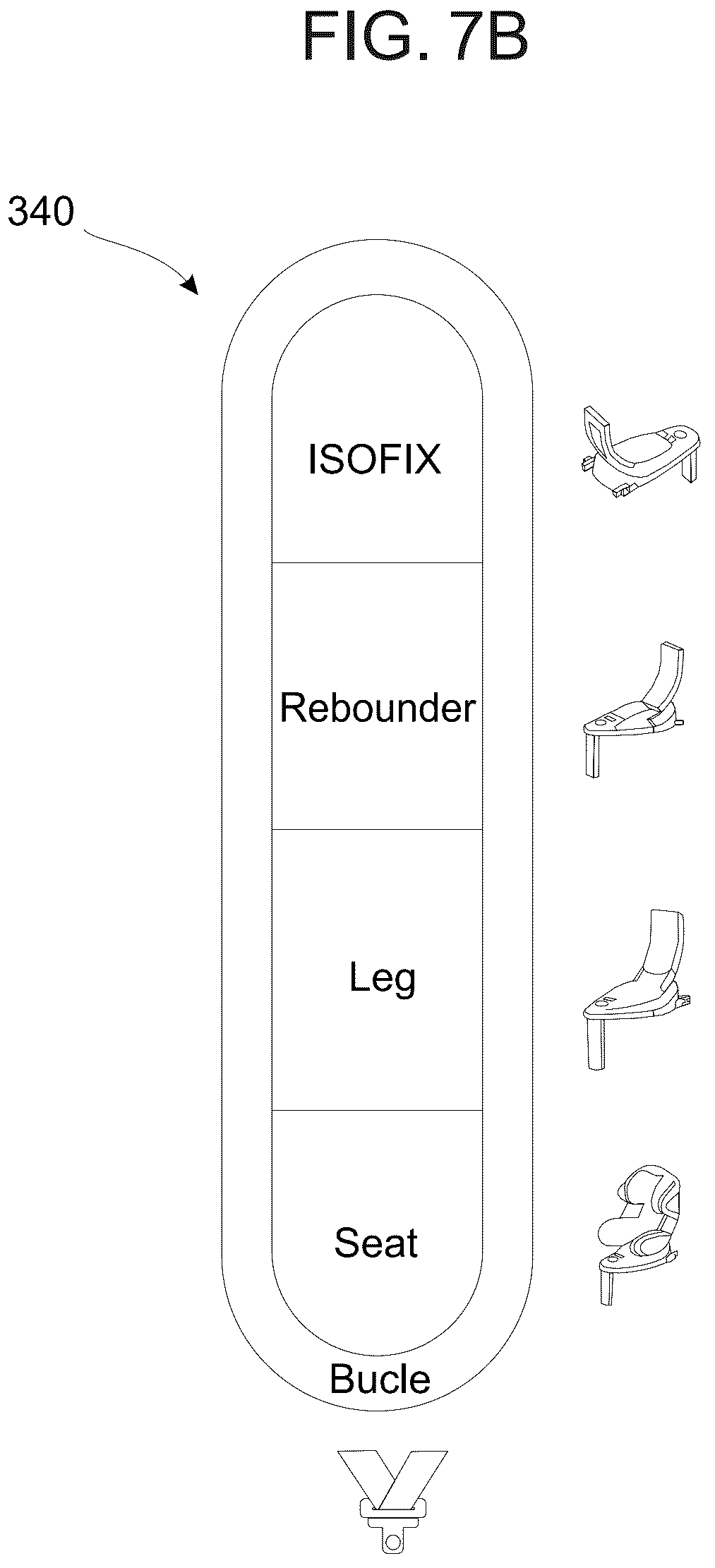 Patent US12403802 Figure 16 – Car seat base with installation guidance and locking anti-rebounding mechanism