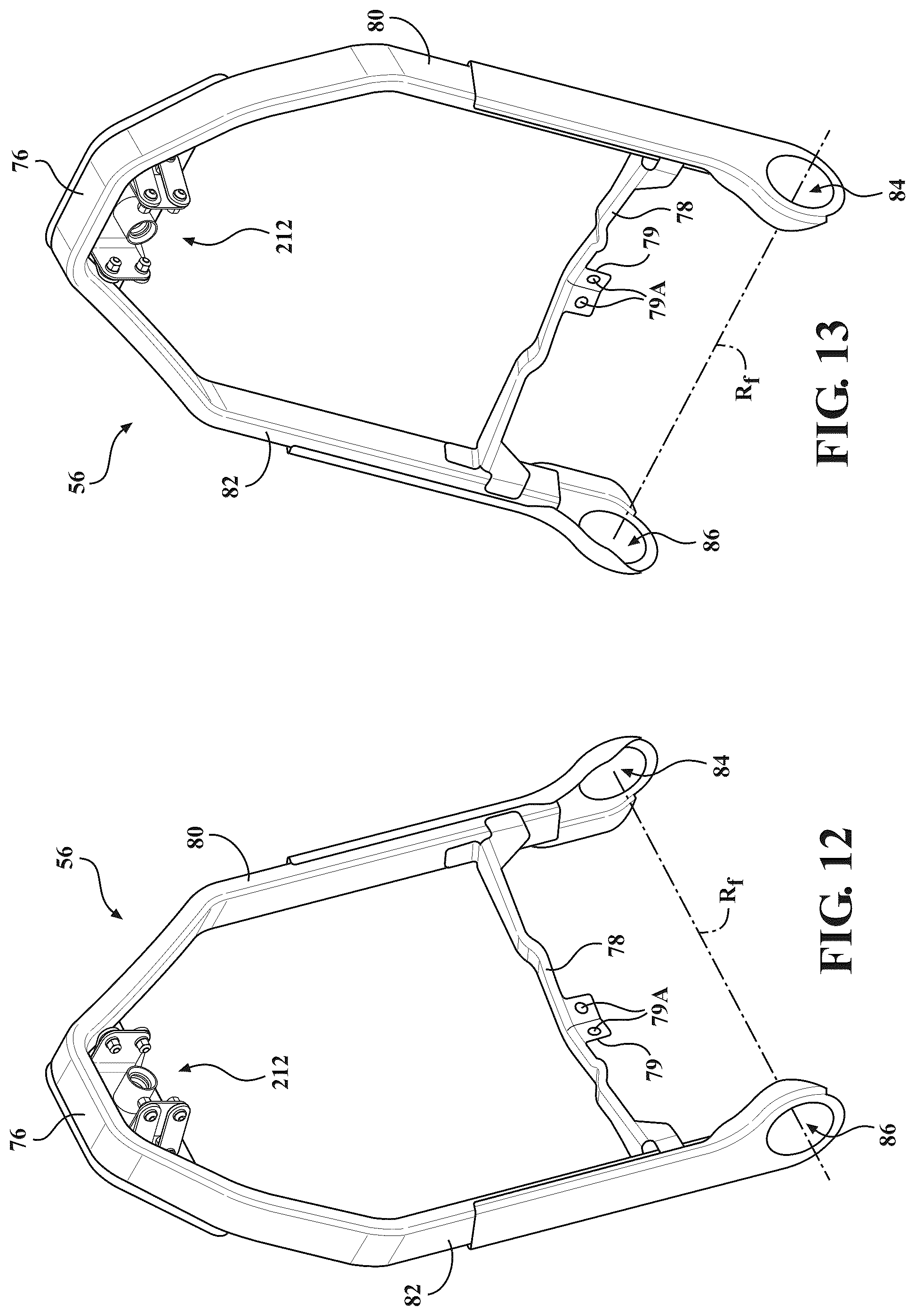 Patent US12403803 Figure 11 – Seat assemblies having fixed frames and movable seat cushions and movable seat backs with vertical dampers and clamps coupling the vertical dampers to the fixed frames