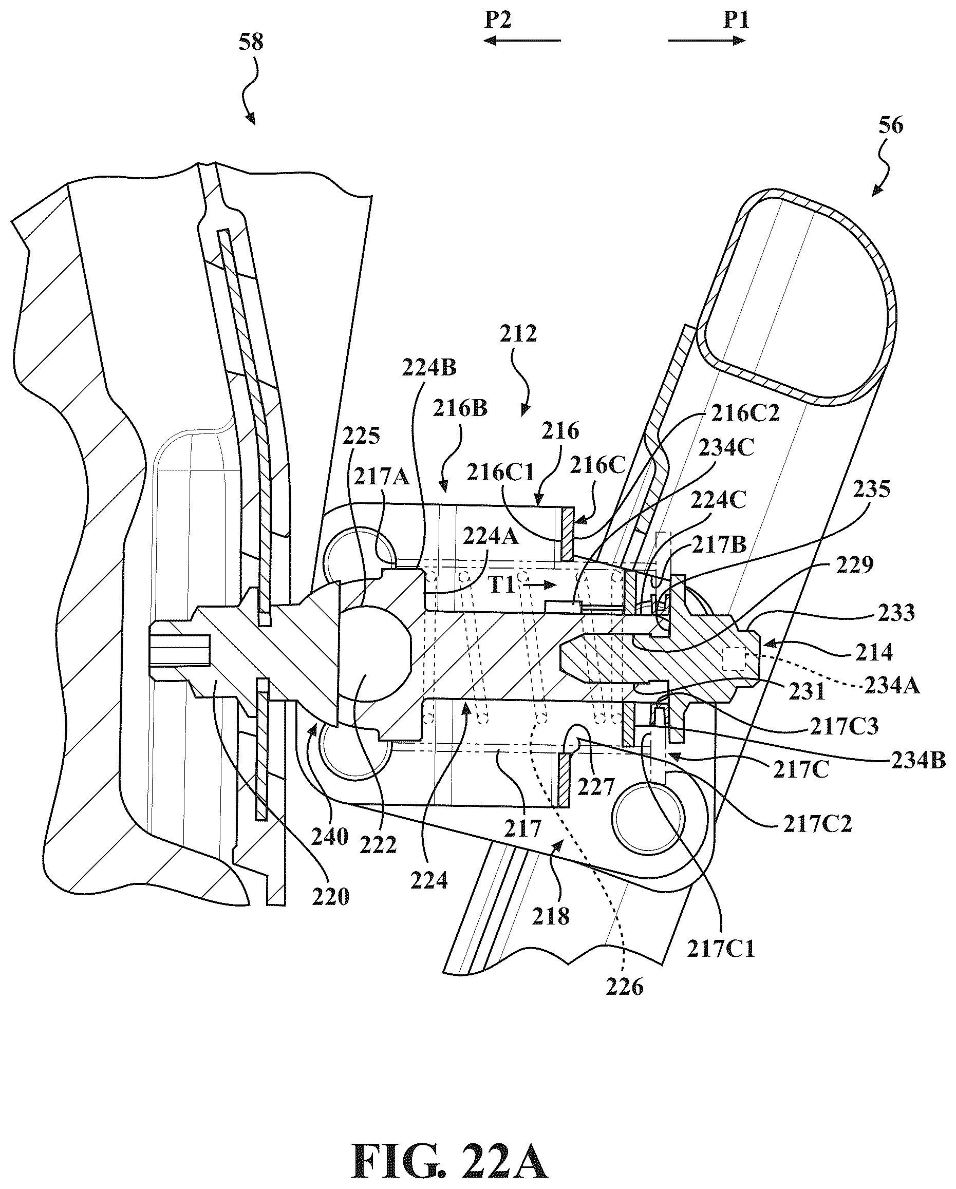 Patent US12403803 Figure 16 – Seat assemblies having fixed frames and movable seat cushions and movable seat backs with vertical dampers and clamps coupling the vertical dampers to the fixed frames