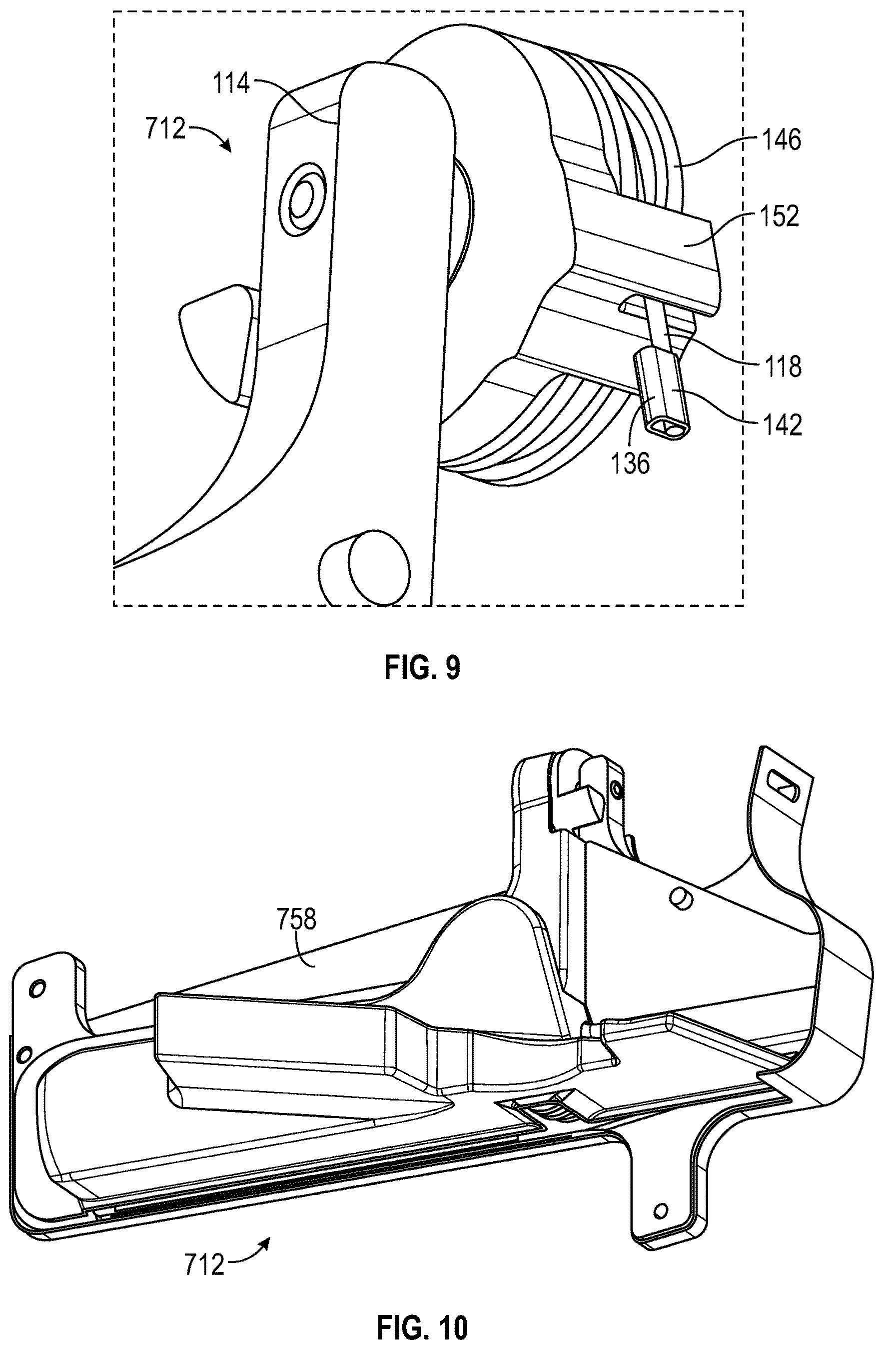 Patent US12403804 Figure 7 – Armrest control mechanism for passenger seat