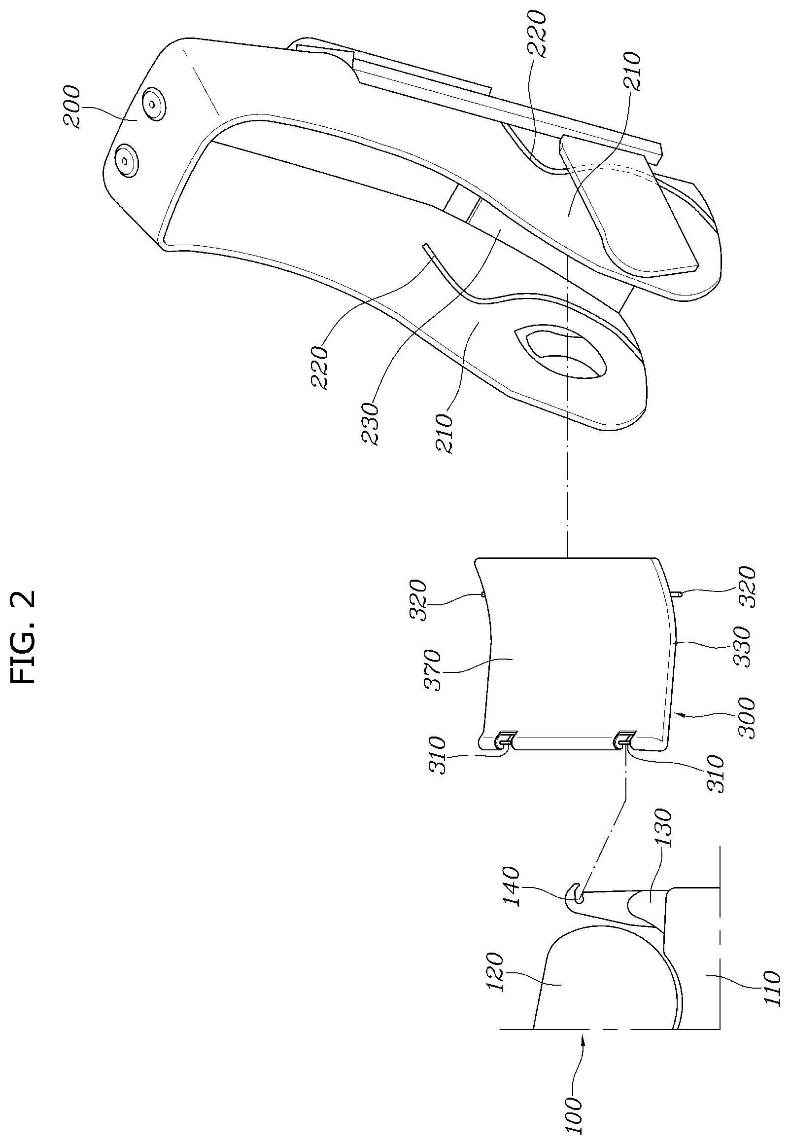 Patent US12403805 Figure 2 – Armrest assembly of rear seat for vehicle