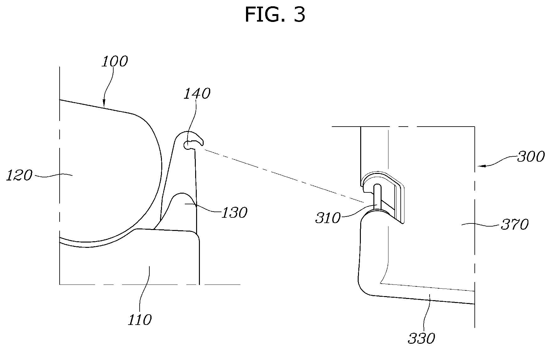 Patent US12403805 Figure 3 – Armrest assembly of rear seat for vehicle