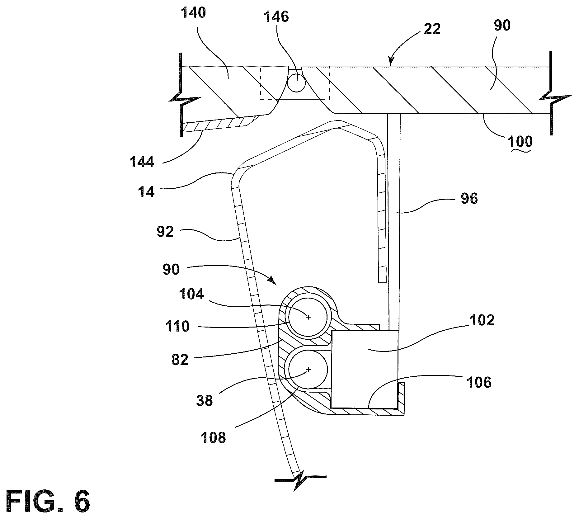 Patent US12403808 Figure 6 – Vehicle console assembly