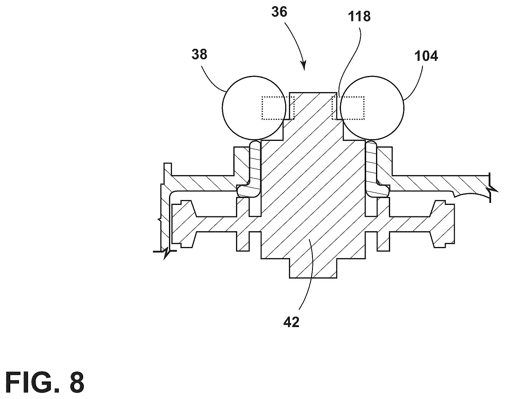 Patent US12403808 Figure 8 – Vehicle console assembly