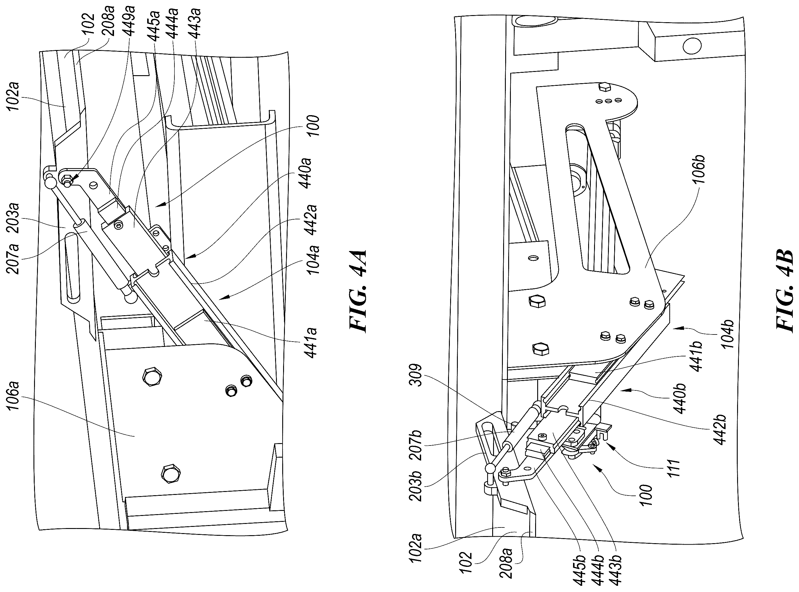 Patent US12403809 Figure 8 – Transfer ramp systems for loading, unloading, or transferring cargo between one or more commercial vehicles and associated systems, devices, and methods