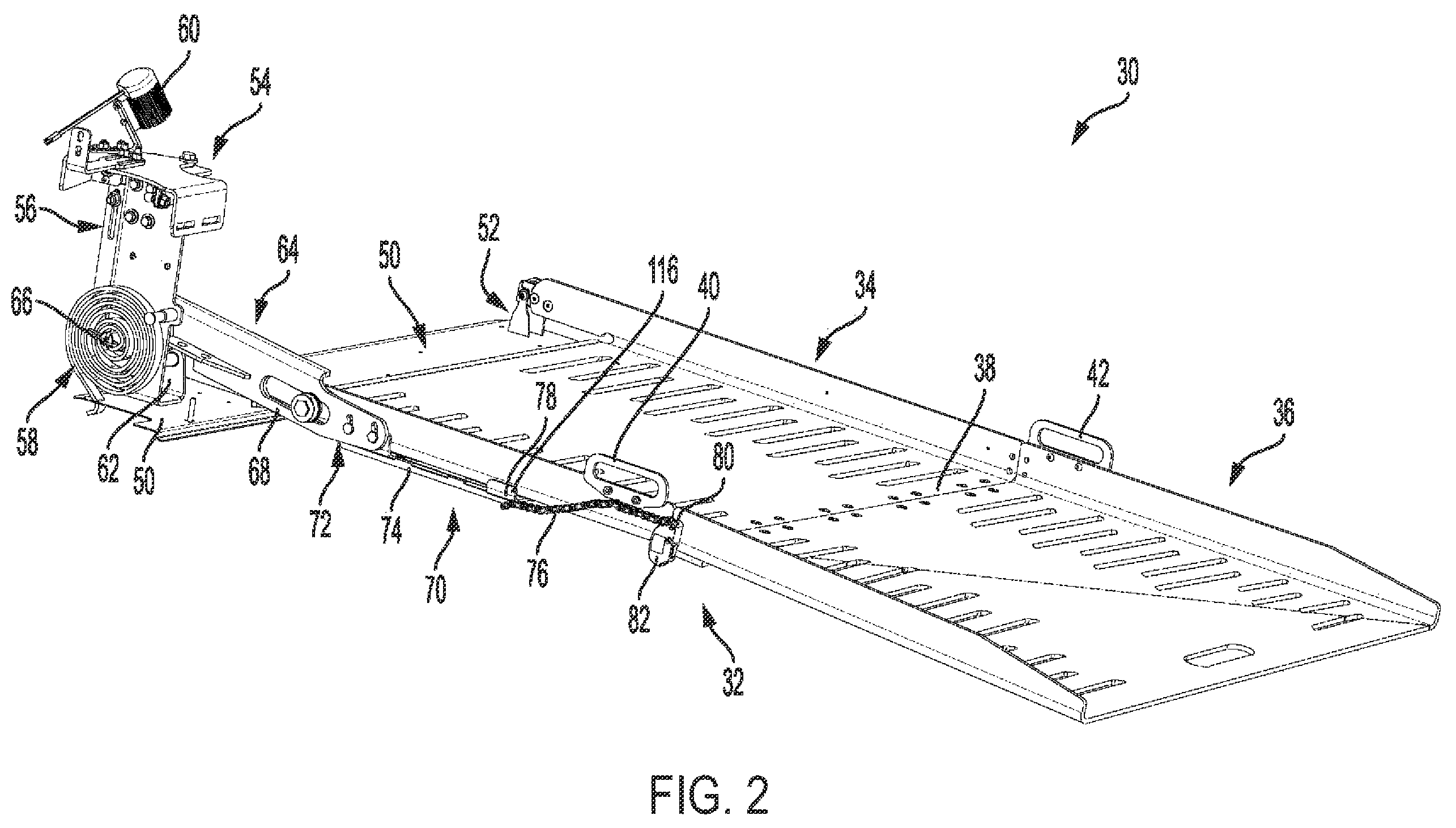 Patent US12403810 Figure 2 – Ramp assembly for a passenger vehicle