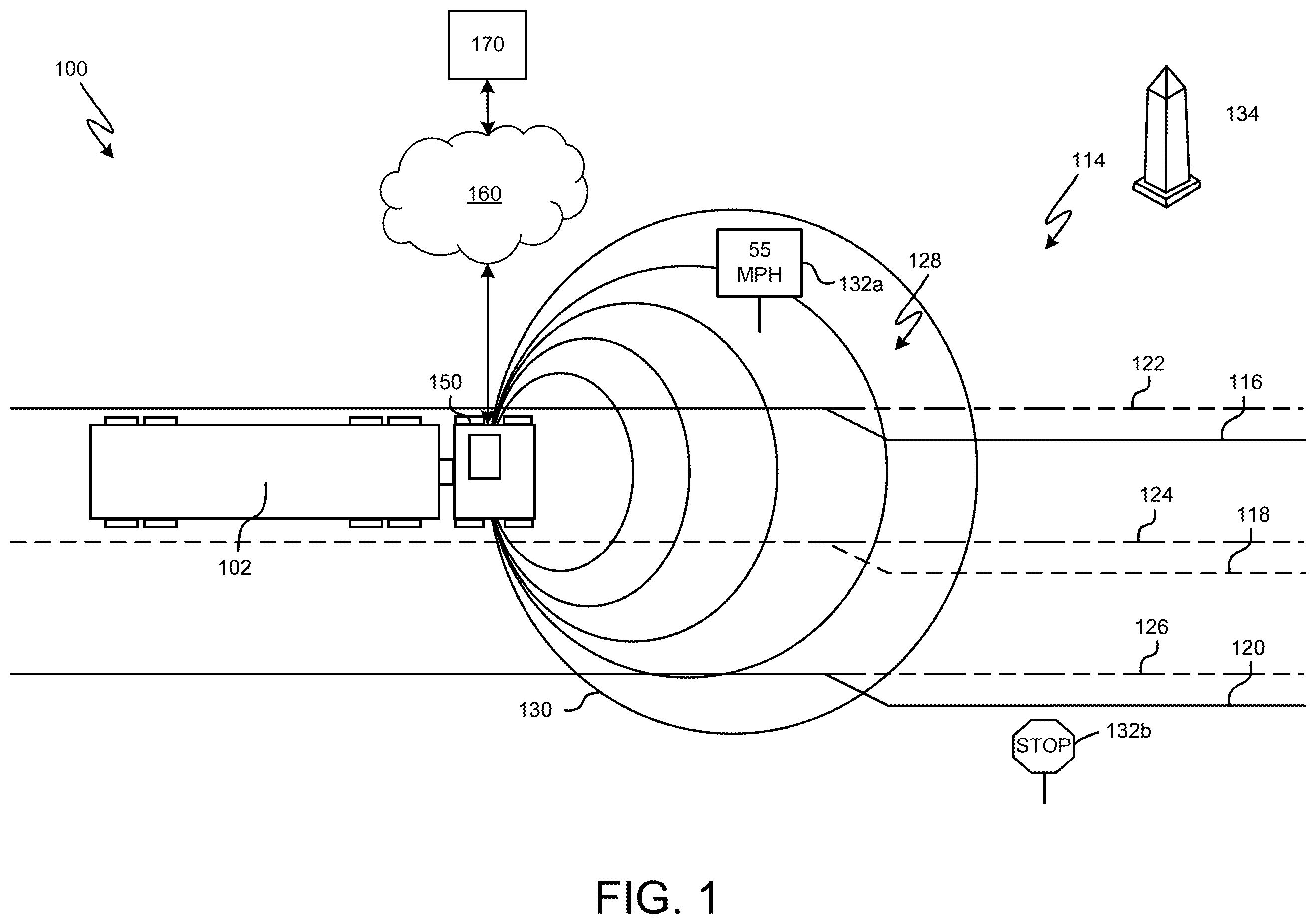 Patent US12403820 Figure 1 – Vehicle proximity notification