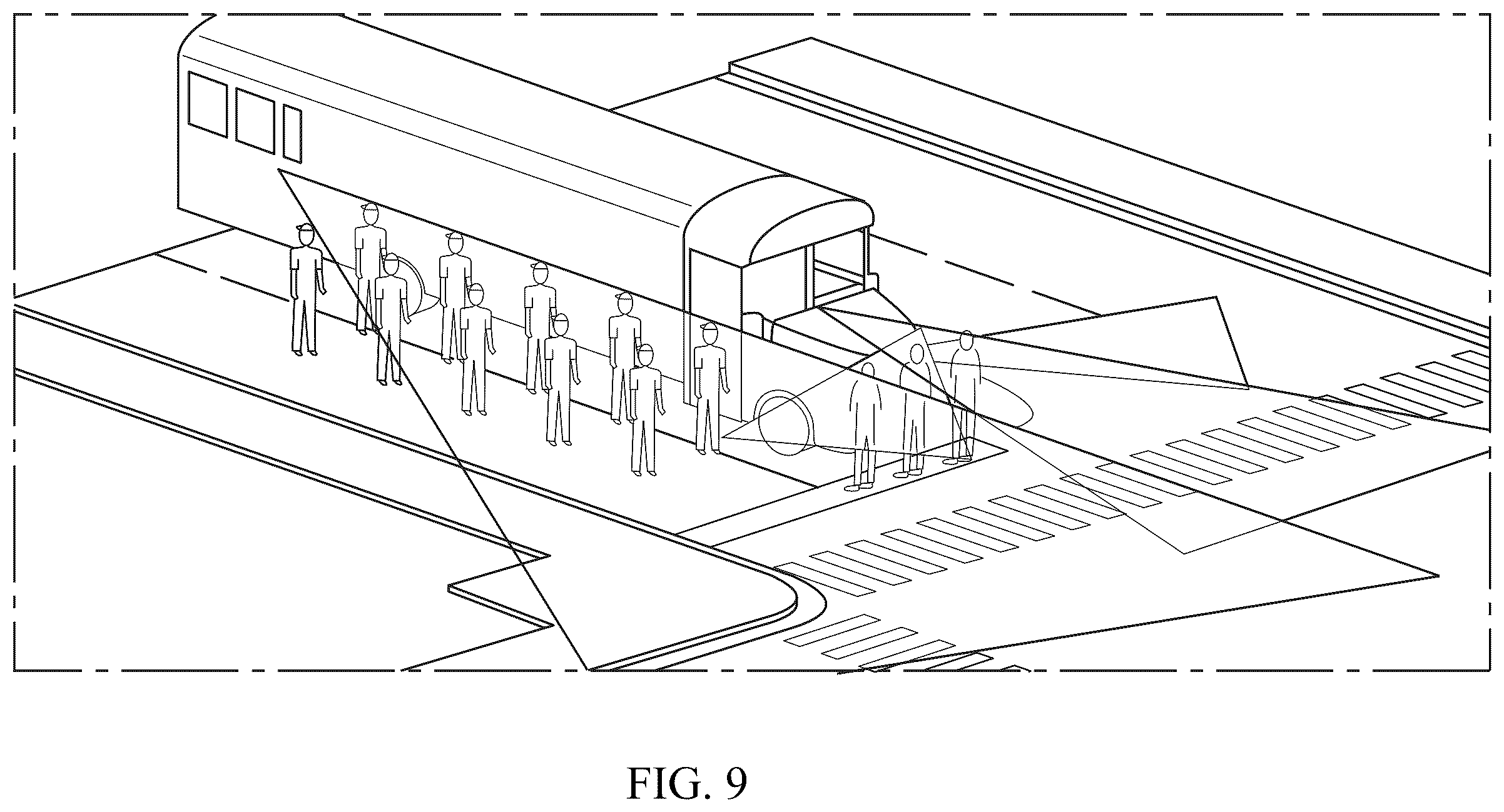 Patent US12403825 Figure 8 – Advanced pedestrian and/or driver alert and/or collision avoidance system