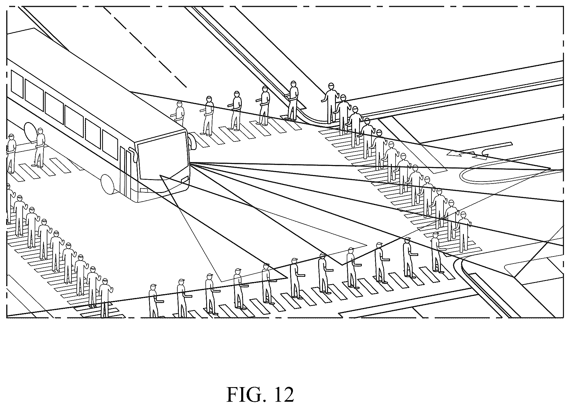 Patent US12403825 Figure 11 – Advanced pedestrian and/or driver alert and/or collision avoidance system