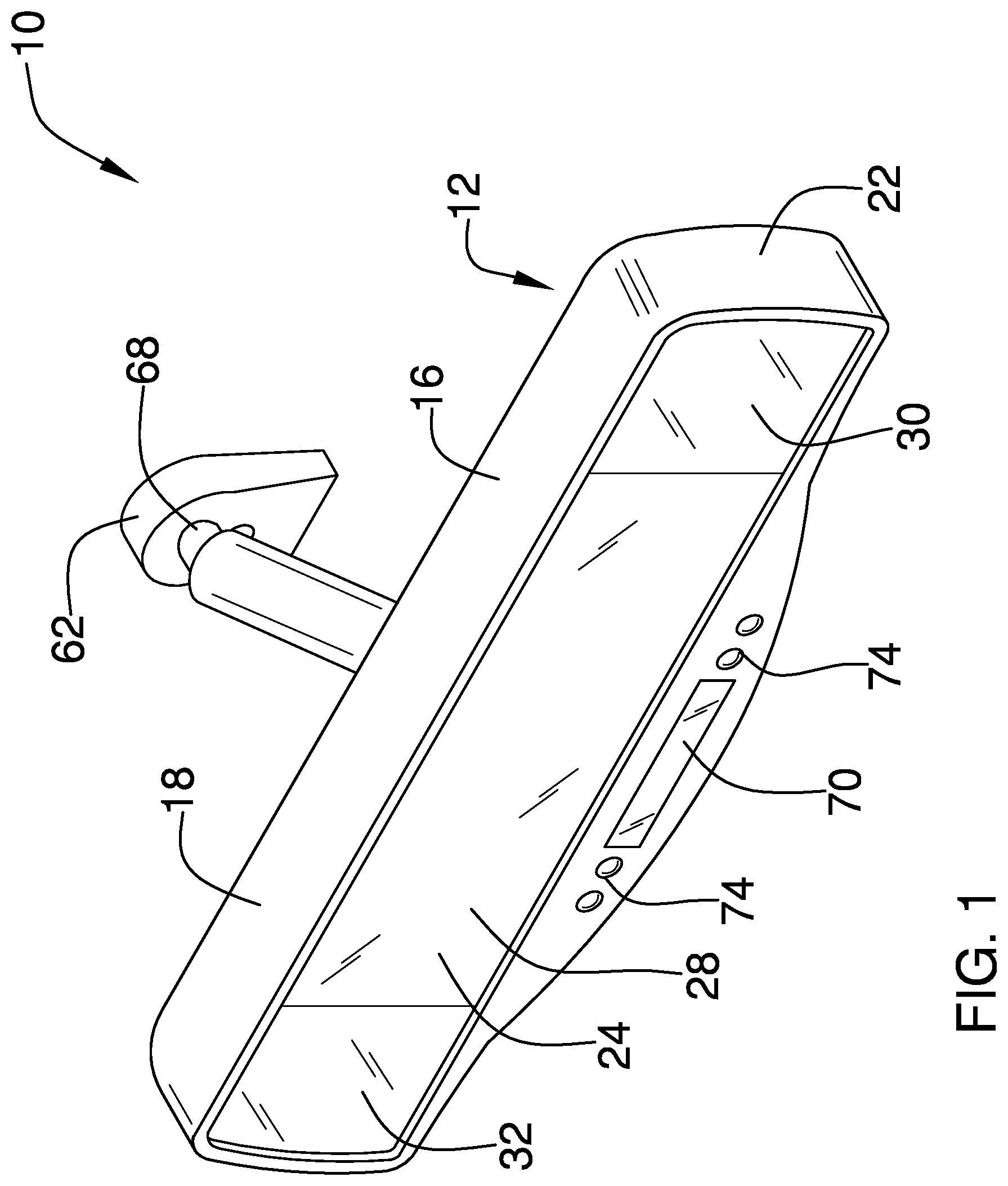 Patent US12403828 — Adjustable vehicular rearview mirror device — Figure 1