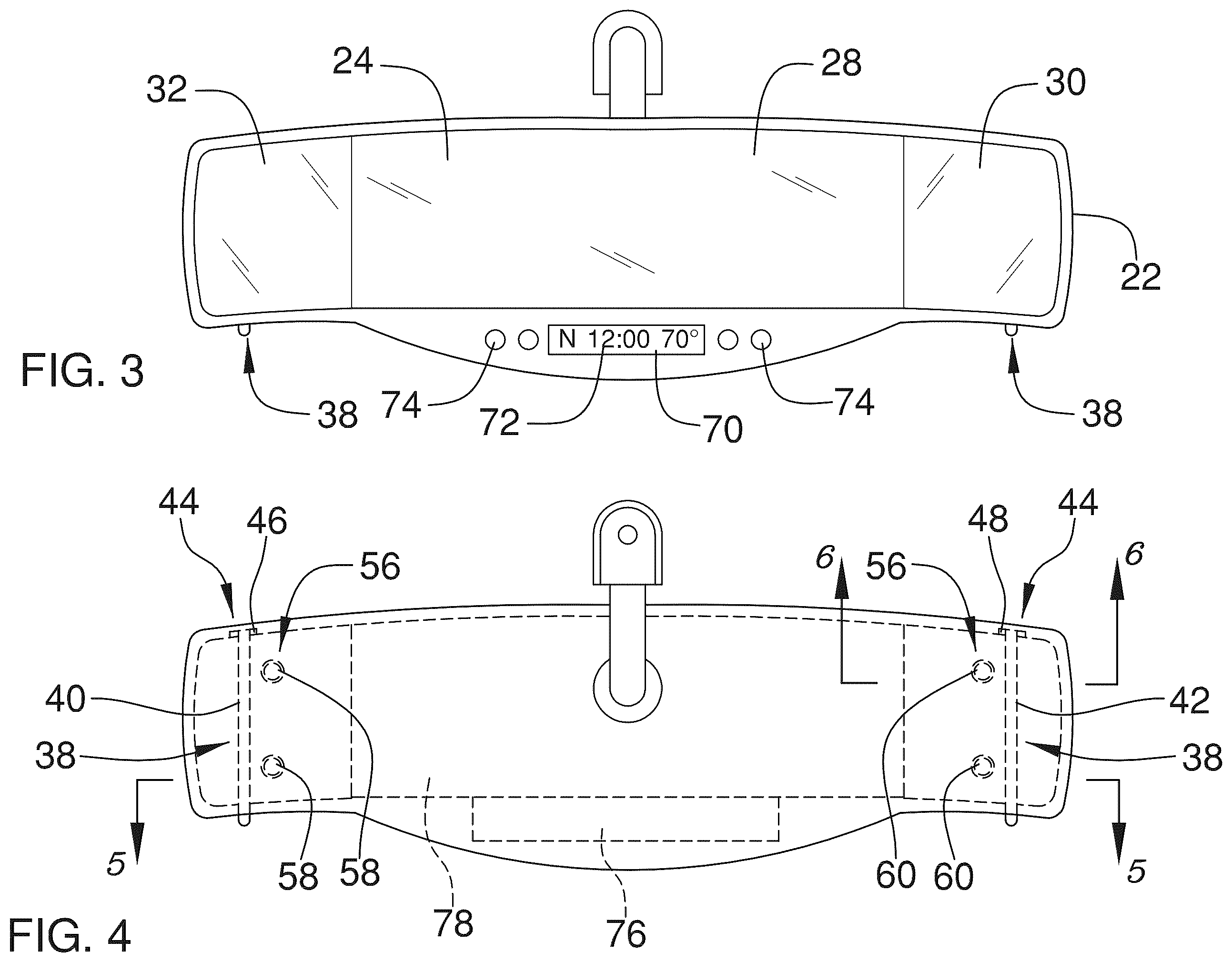 Patent US12403828 Figure 3 – Adjustable vehicular rearview mirror device
