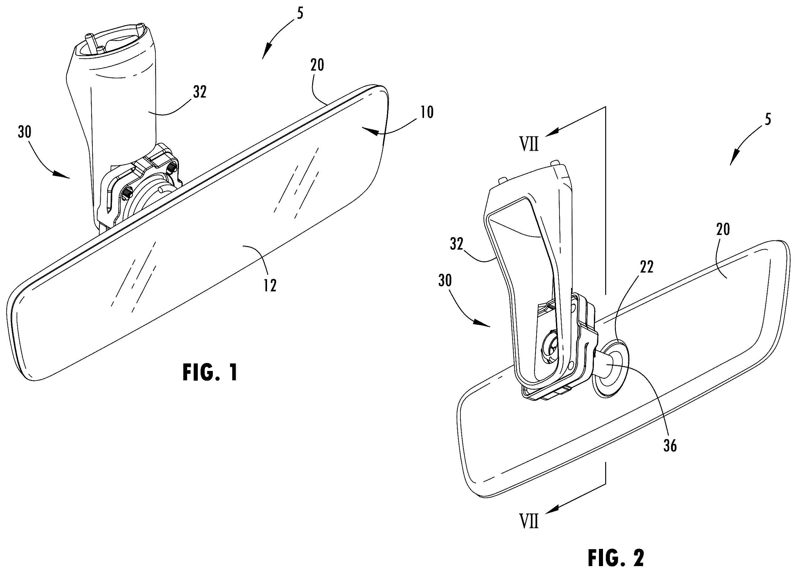 Patent US12403829 — Low profile inside mirror with mount fixed to a substrate of a mirror element — Figure 1