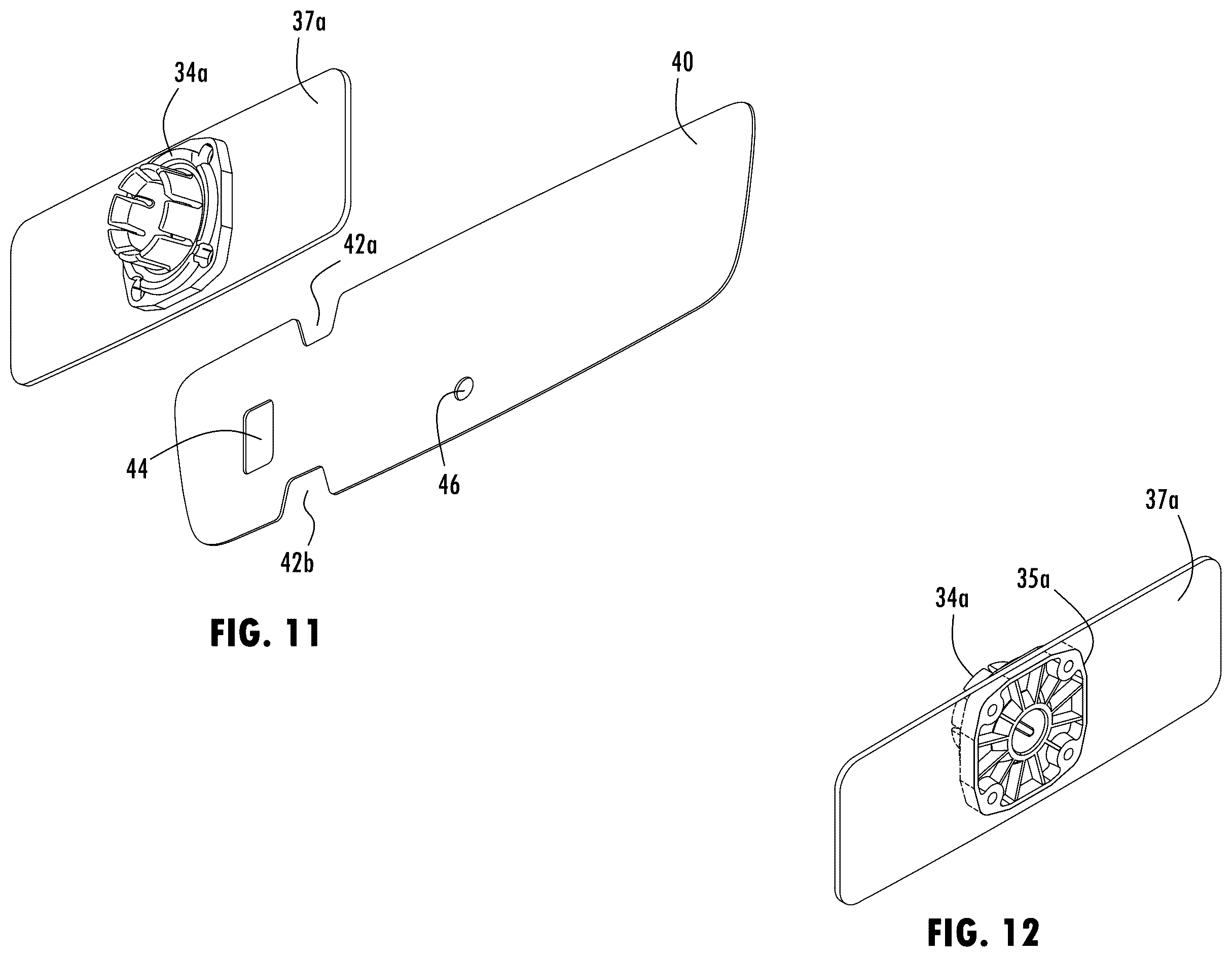 Patent US12403829 Figure 8 – Low profile inside mirror with mount fixed to a substrate of a mirror element