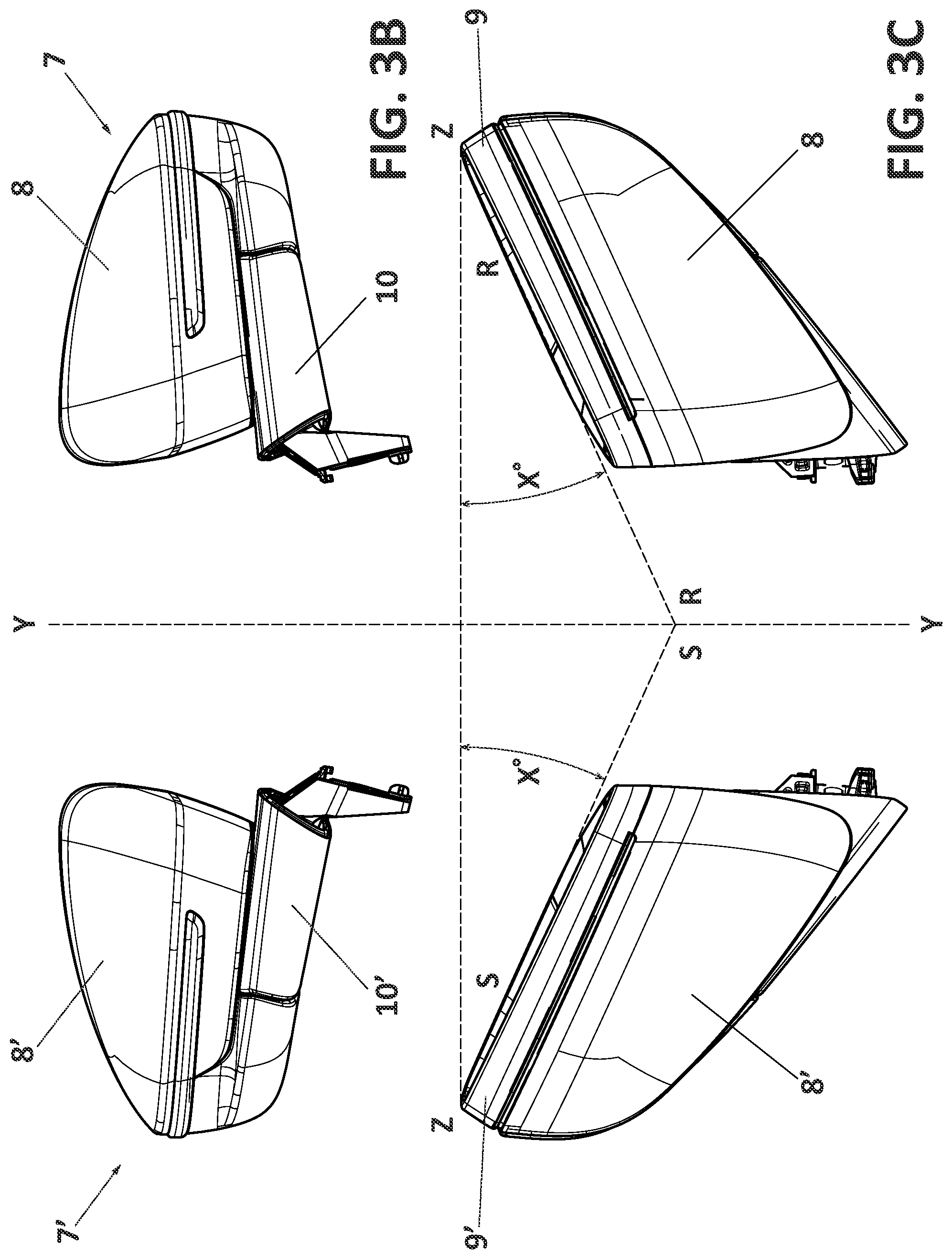 Patent US12403830 Figure 4 – External rear-view mirror for vehicles and a set of rear-view mirrors