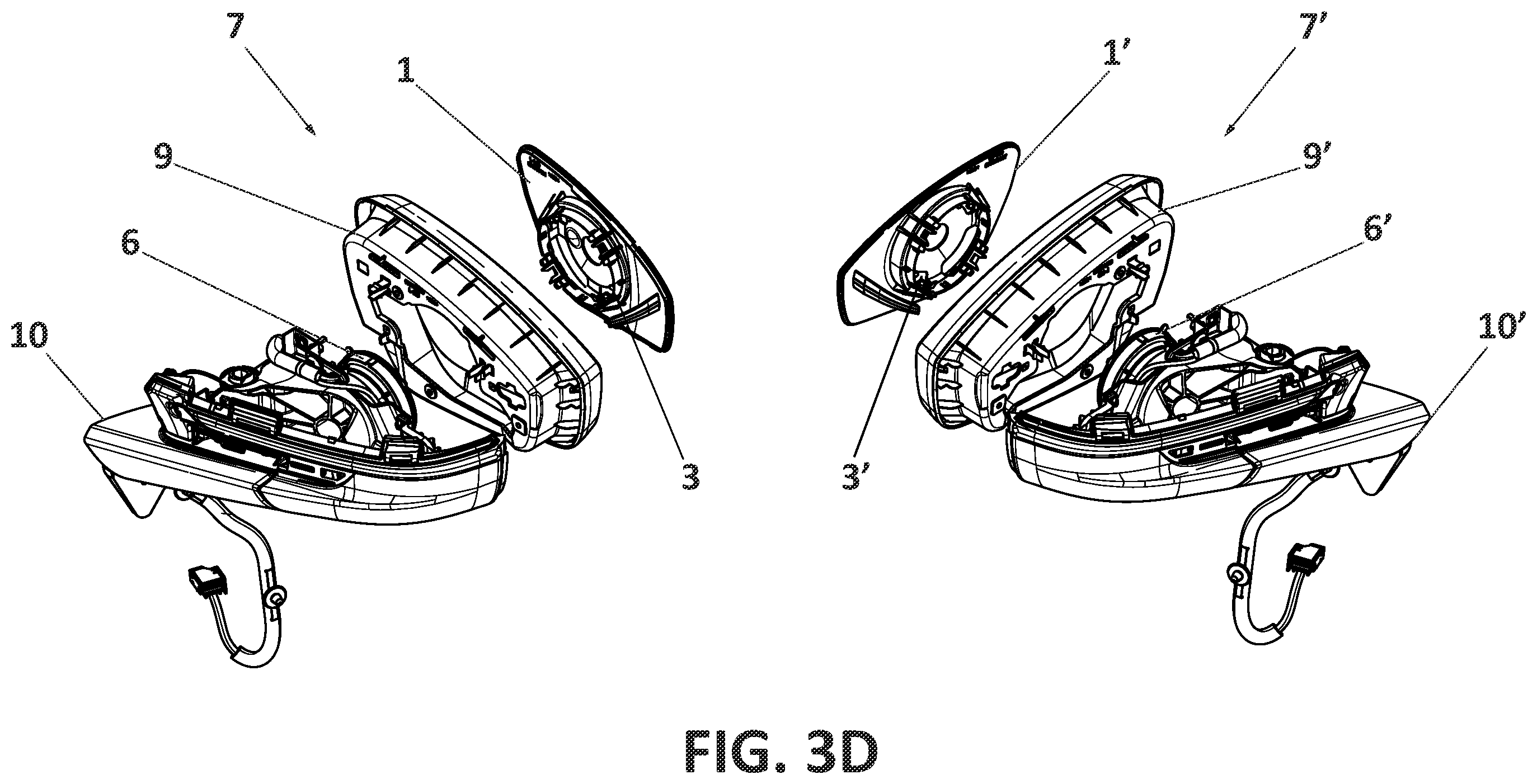 Patent US12403830 Figure 5 – External rear-view mirror for vehicles and a set of rear-view mirrors