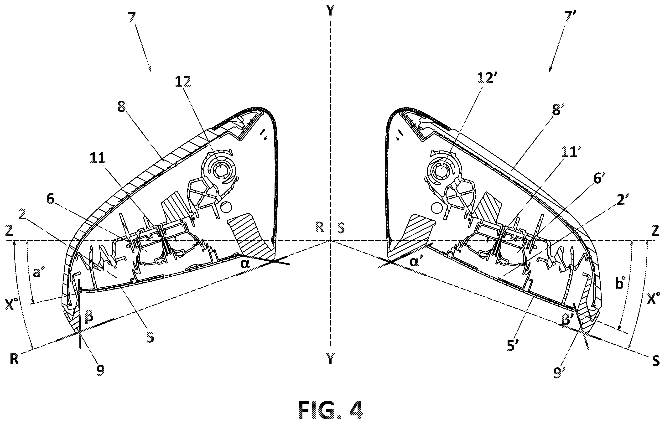 Patent US12403830 Figure 6 – External rear-view mirror for vehicles and a set of rear-view mirrors