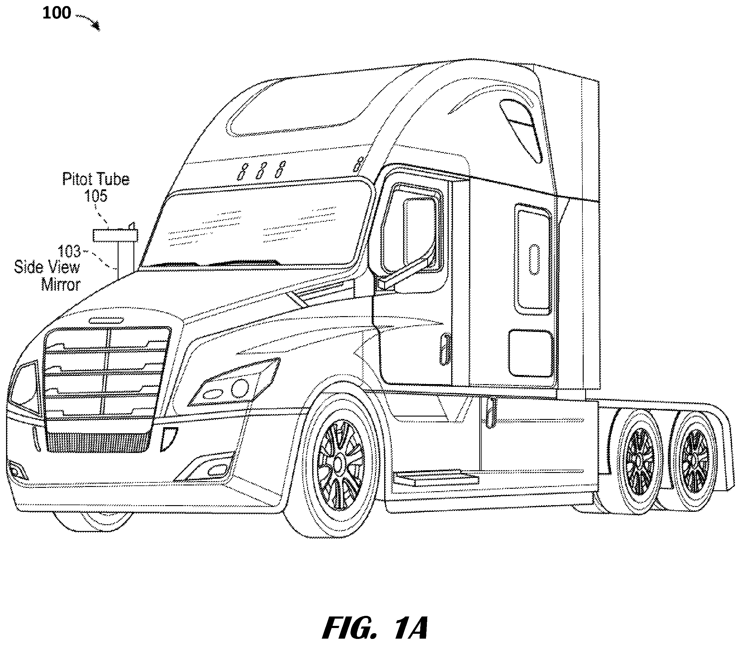 Patent US12403831 Figure 1 – Three dimension wind speed detection using pitot tube for automated vehicles