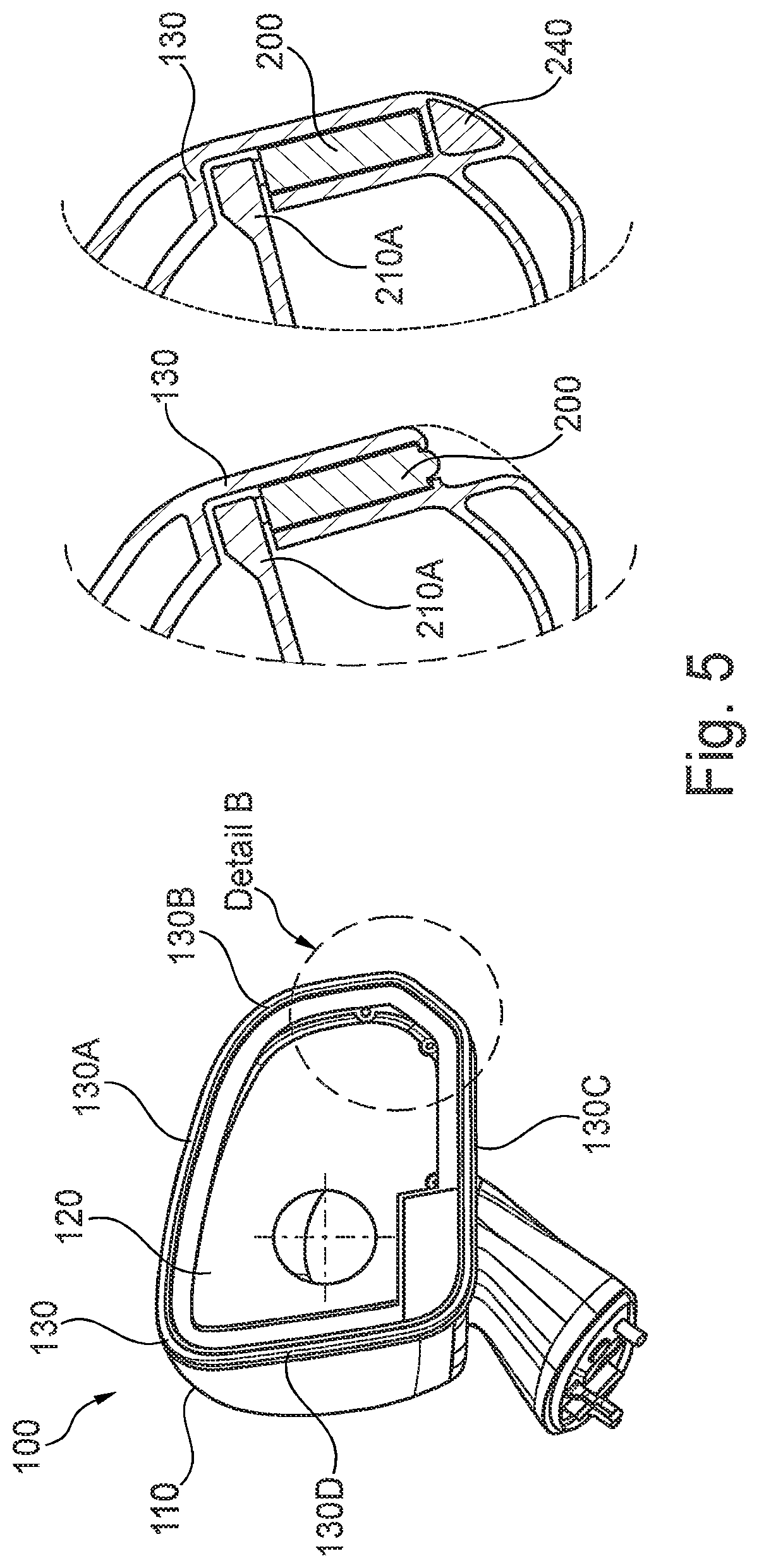 Patent US12403832 Figure 4 – Light emitting mirror bezel