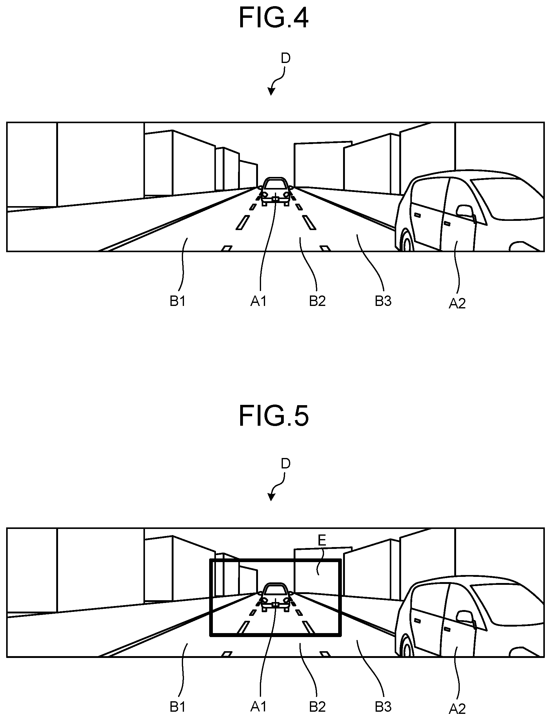 Patent US12403833 Figure 4 – Vehicle display control device and display control method for processing an image based on a number of lanes detected