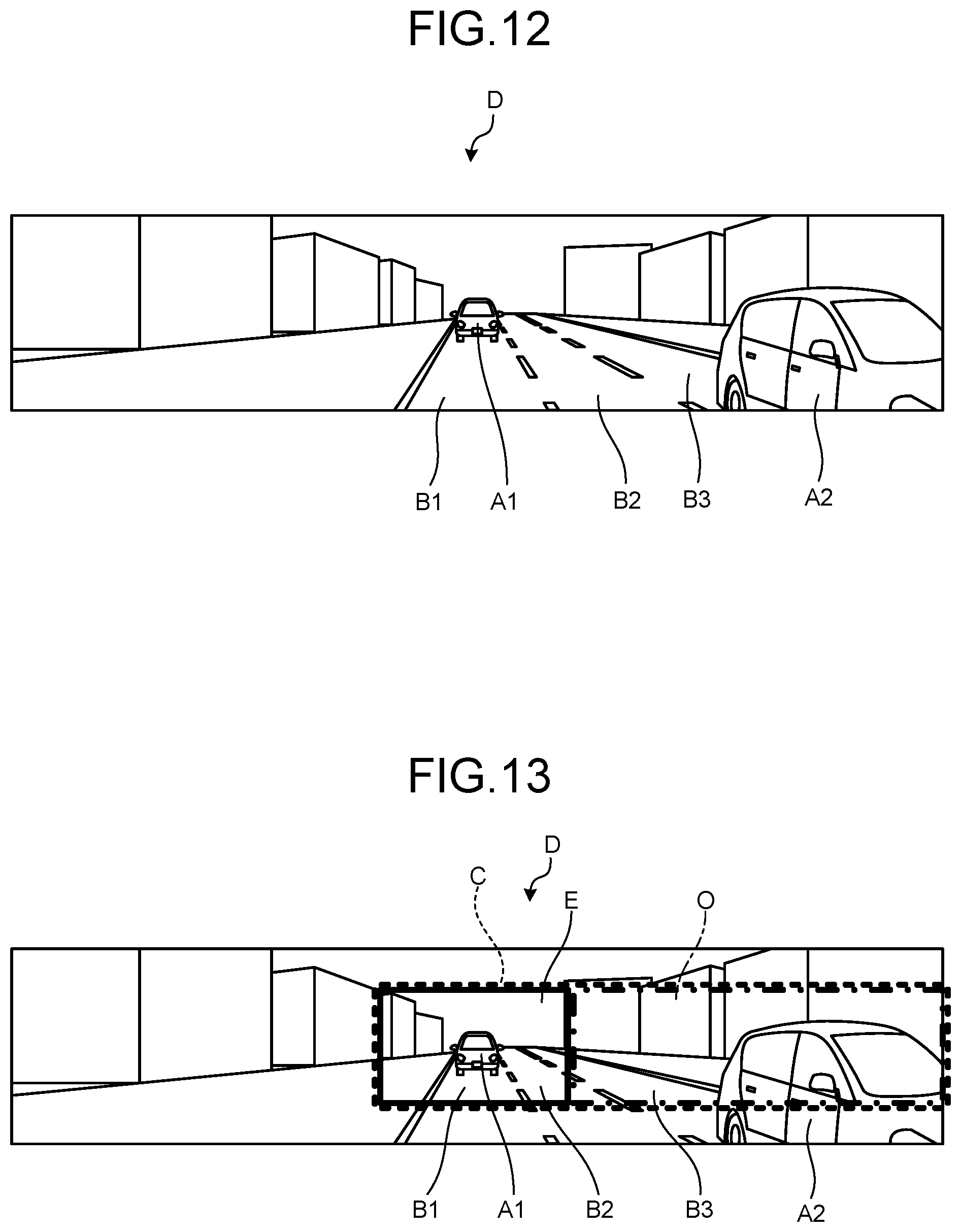 Patent US12403833 Figure 9 – Vehicle display control device and display control method for processing an image based on a number of lanes detected