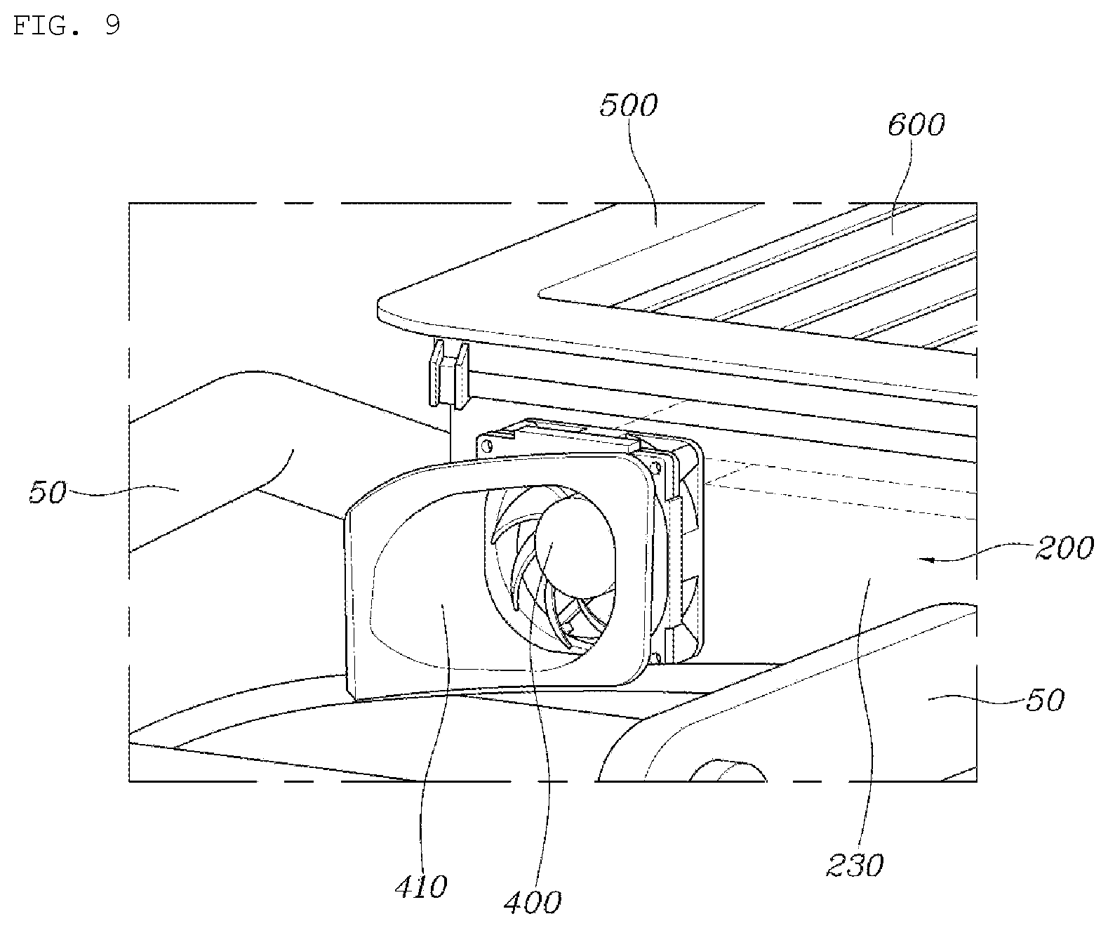 Patent US12403843 Figure 9 – Beam projector apparatus for vehicle