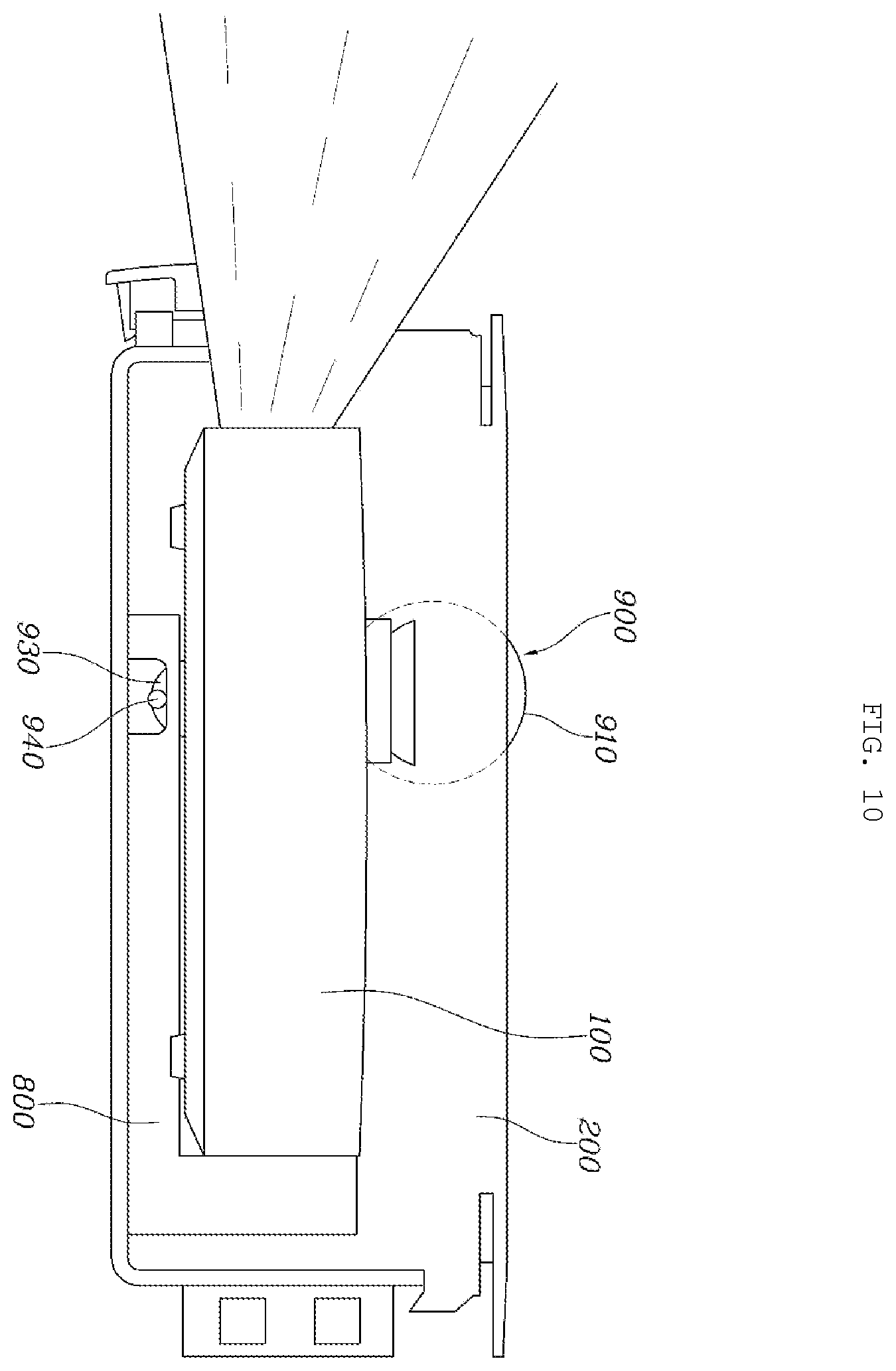 Patent US12403843 Figure 10 – Beam projector apparatus for vehicle