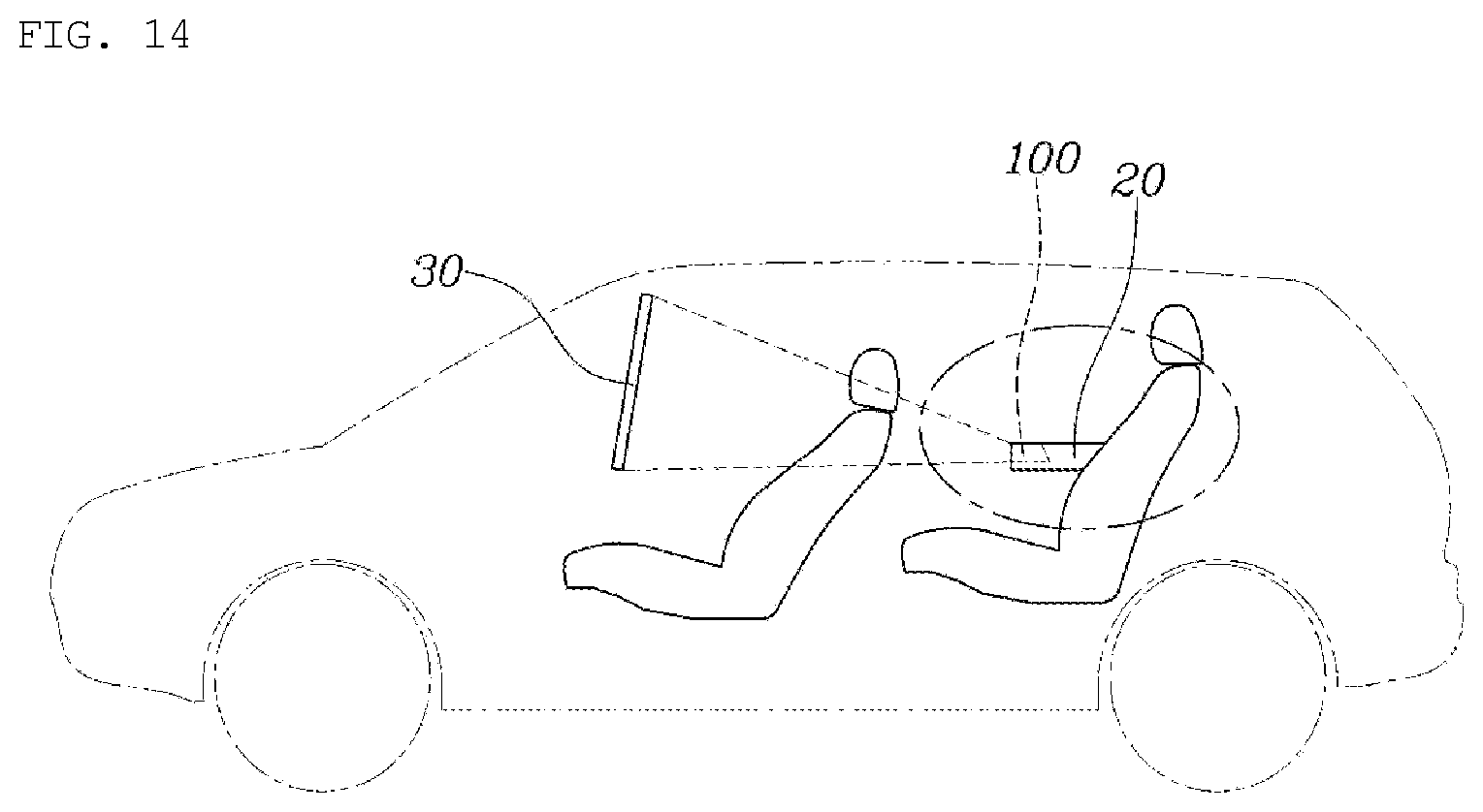 Patent US12403843 Figure 14 – Beam projector apparatus for vehicle