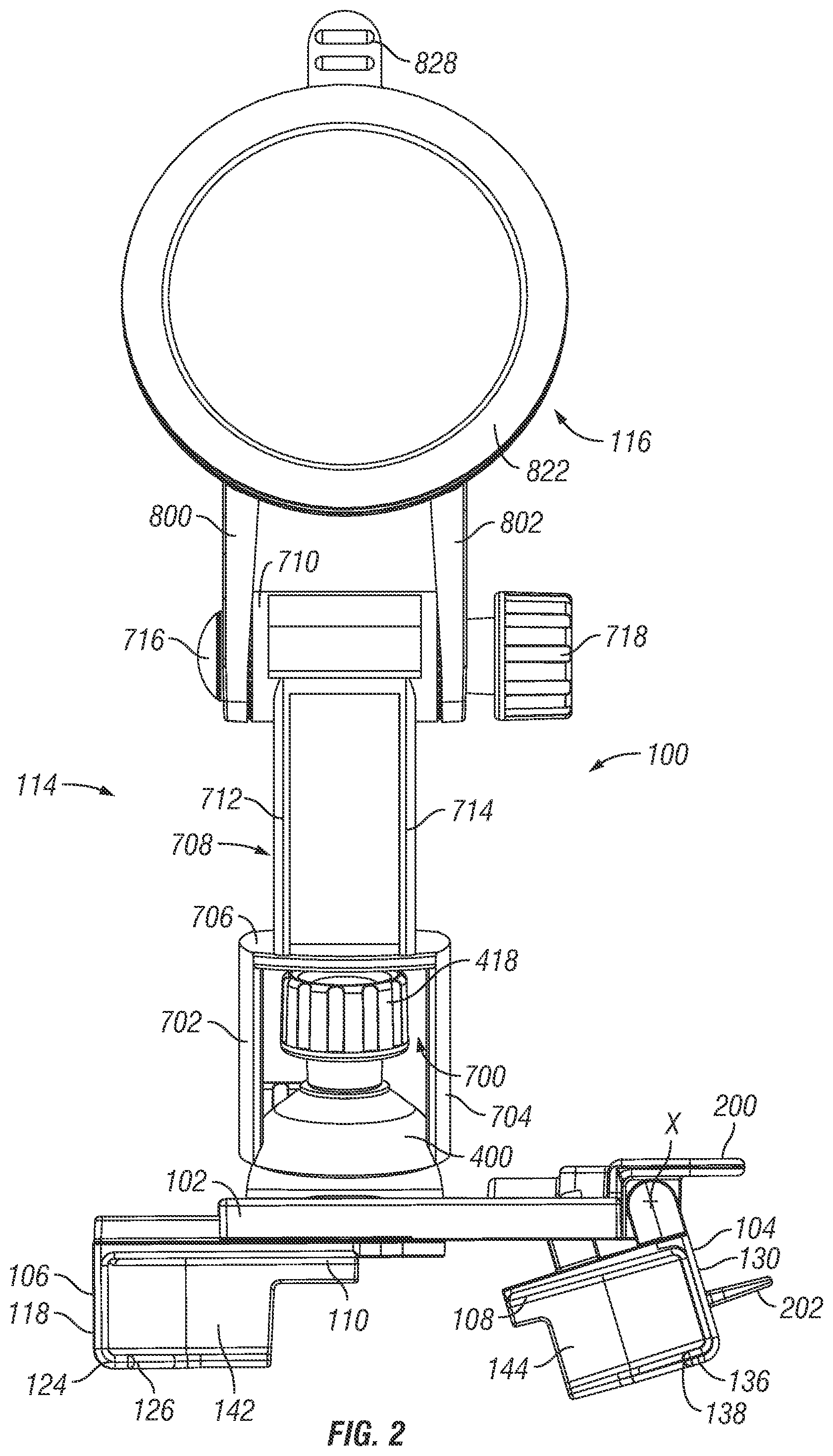 Patent US12403844 Figure 2 – Windshield phone mount with extension arm bumper