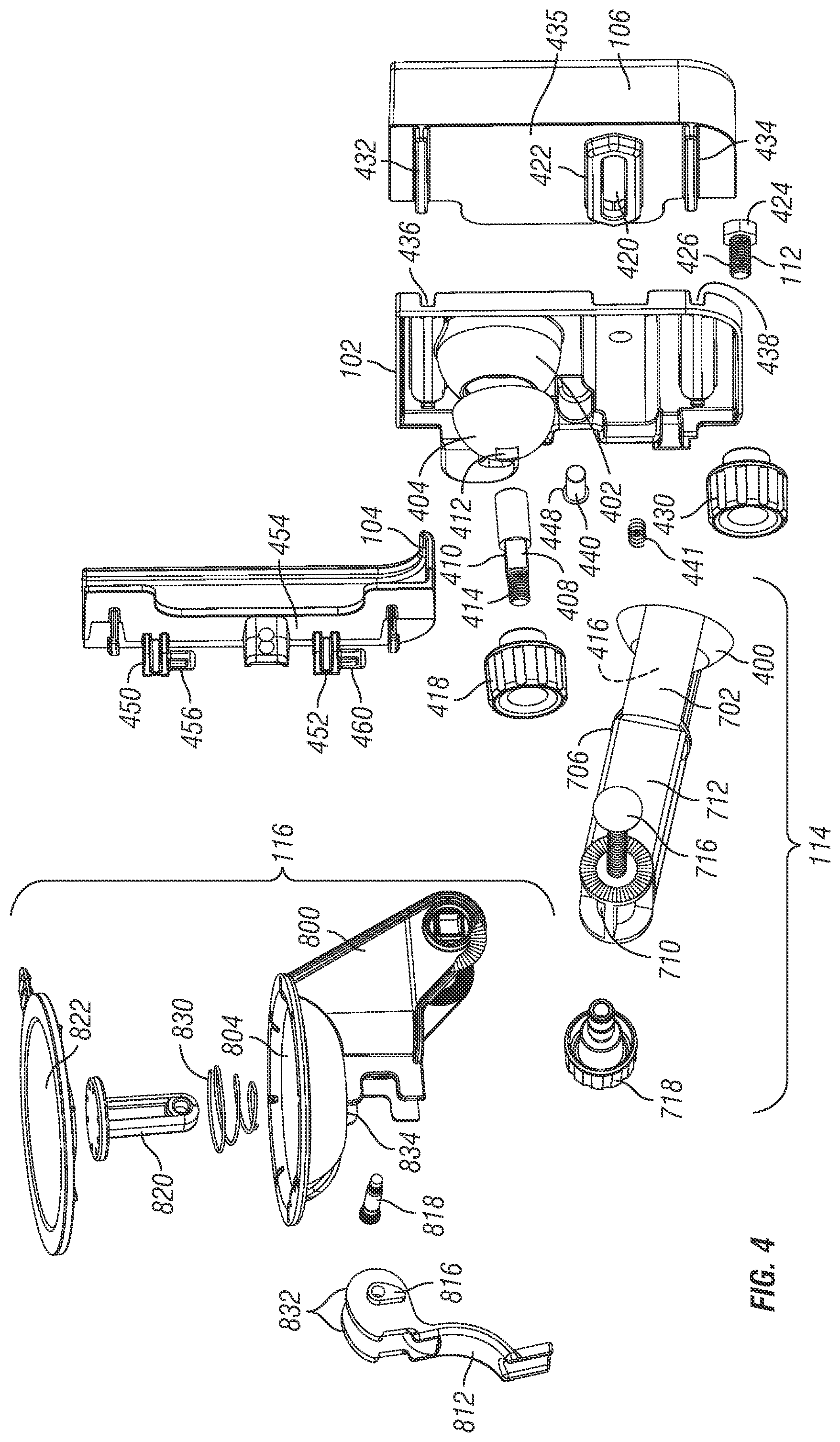Patent US12403844 Figure 4 – Windshield phone mount with extension arm bumper
