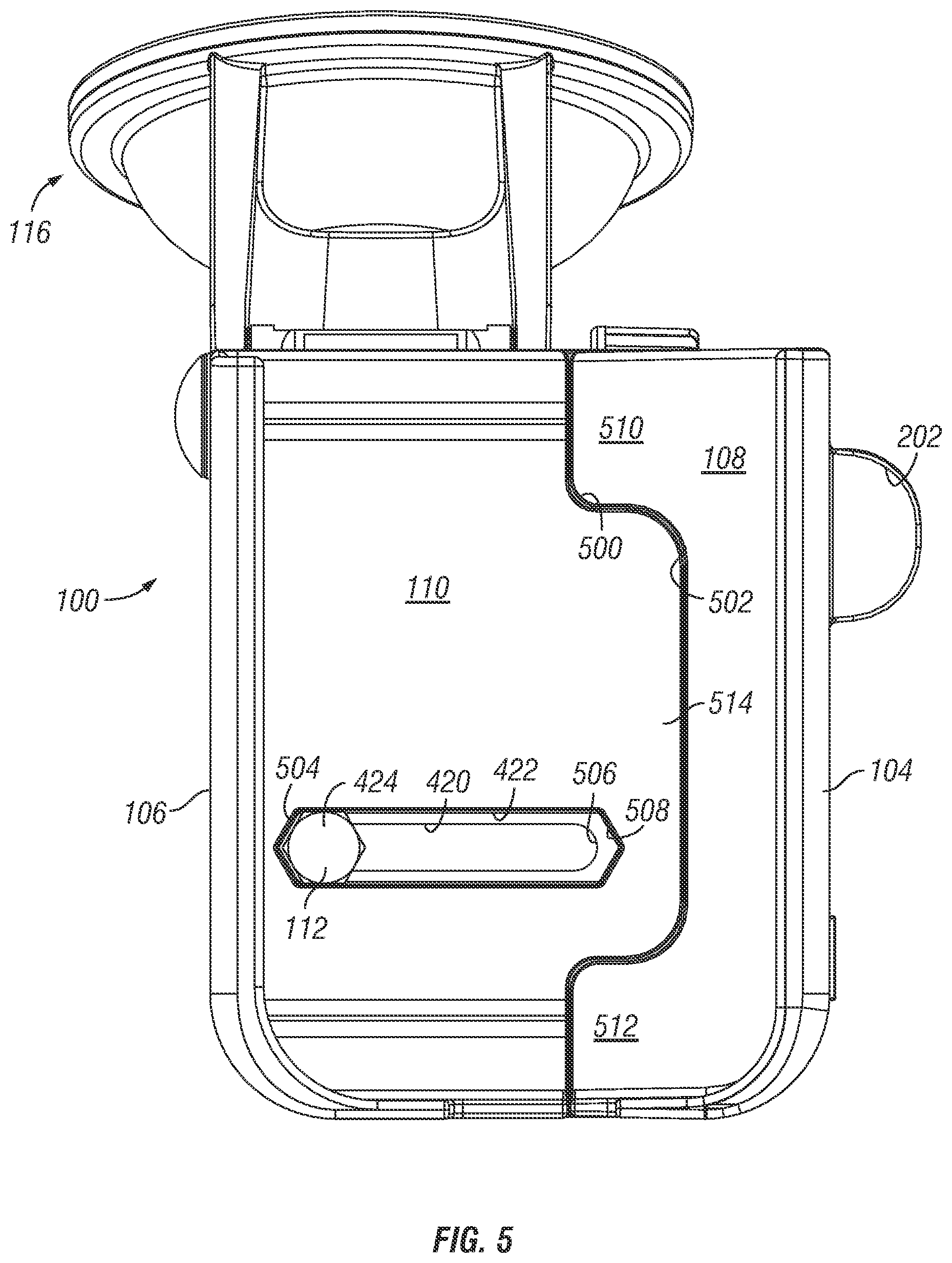Patent US12403844 Figure 6 – Windshield phone mount with extension arm bumper